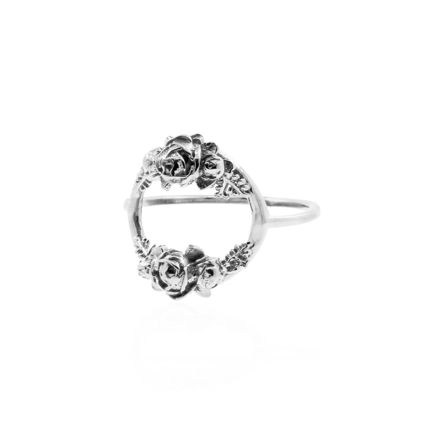 Rose Halo Ring- Silver