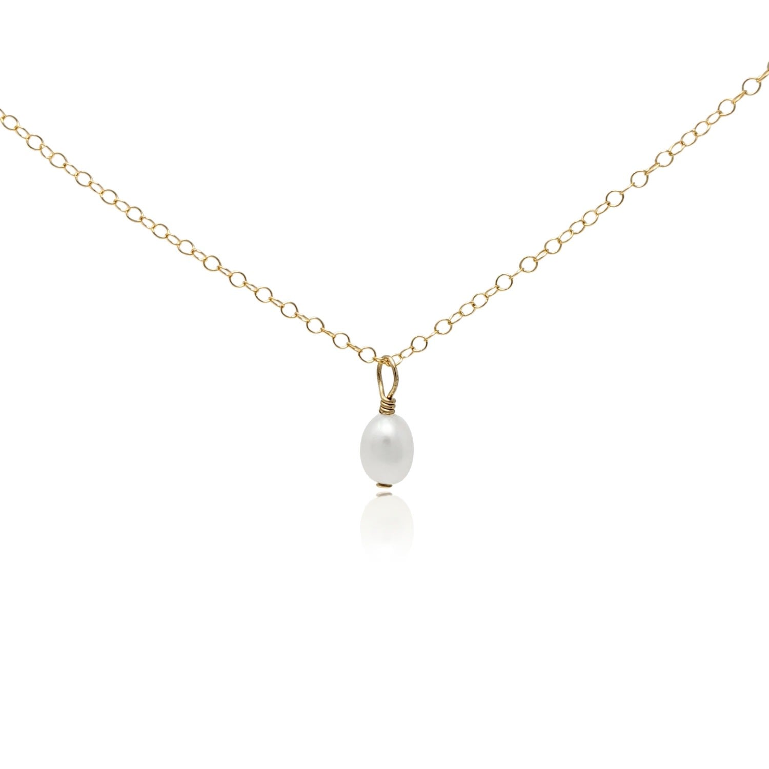 Mini Florence Small Pearl Pendant Gold Filled Necklace