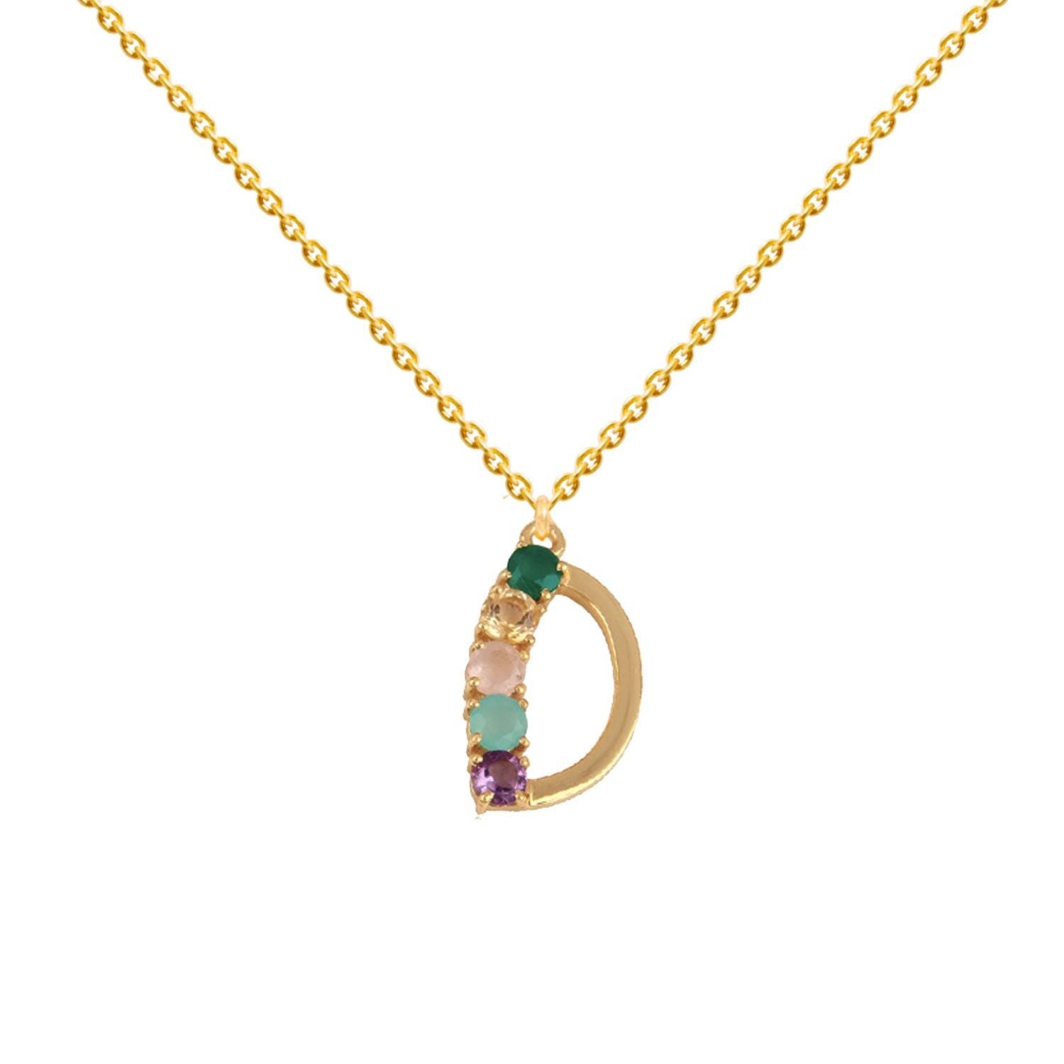 Multicolored Initial D Necklace