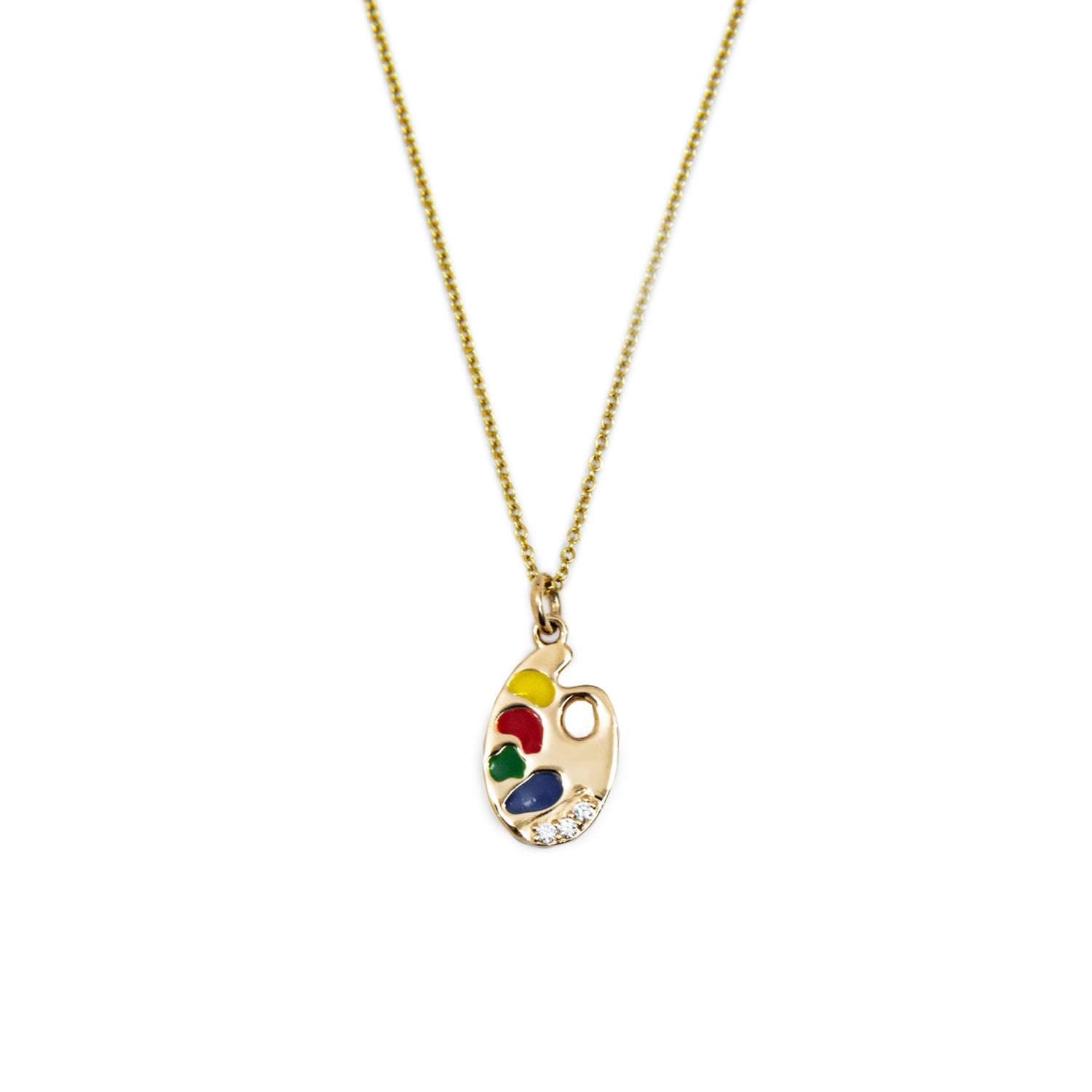 14K Gold Painters Palette Pendant