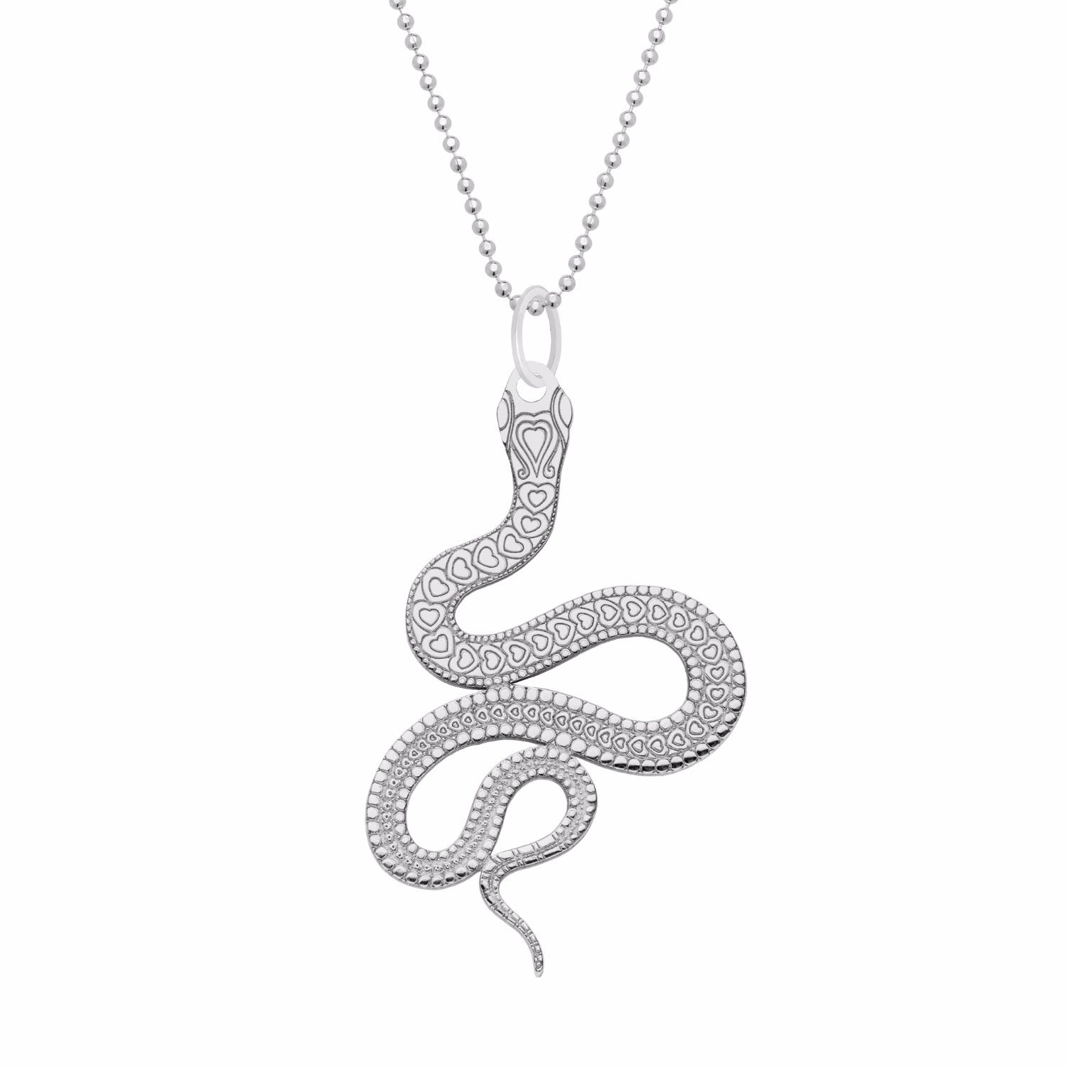 Small Silver Snake Pendant Necklace