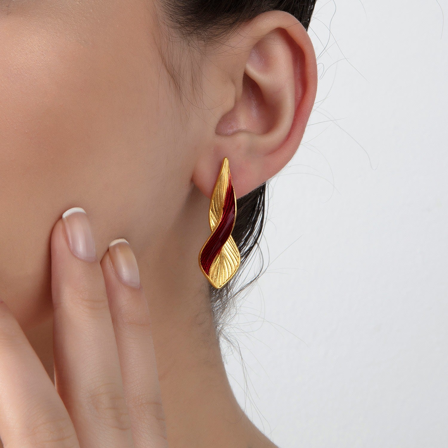 White & Gold Infinity Earrings