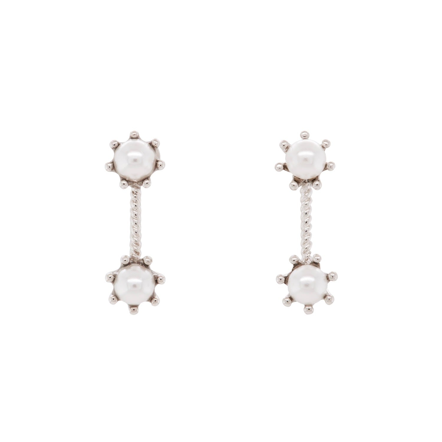 Flower Beads Bar Earrings