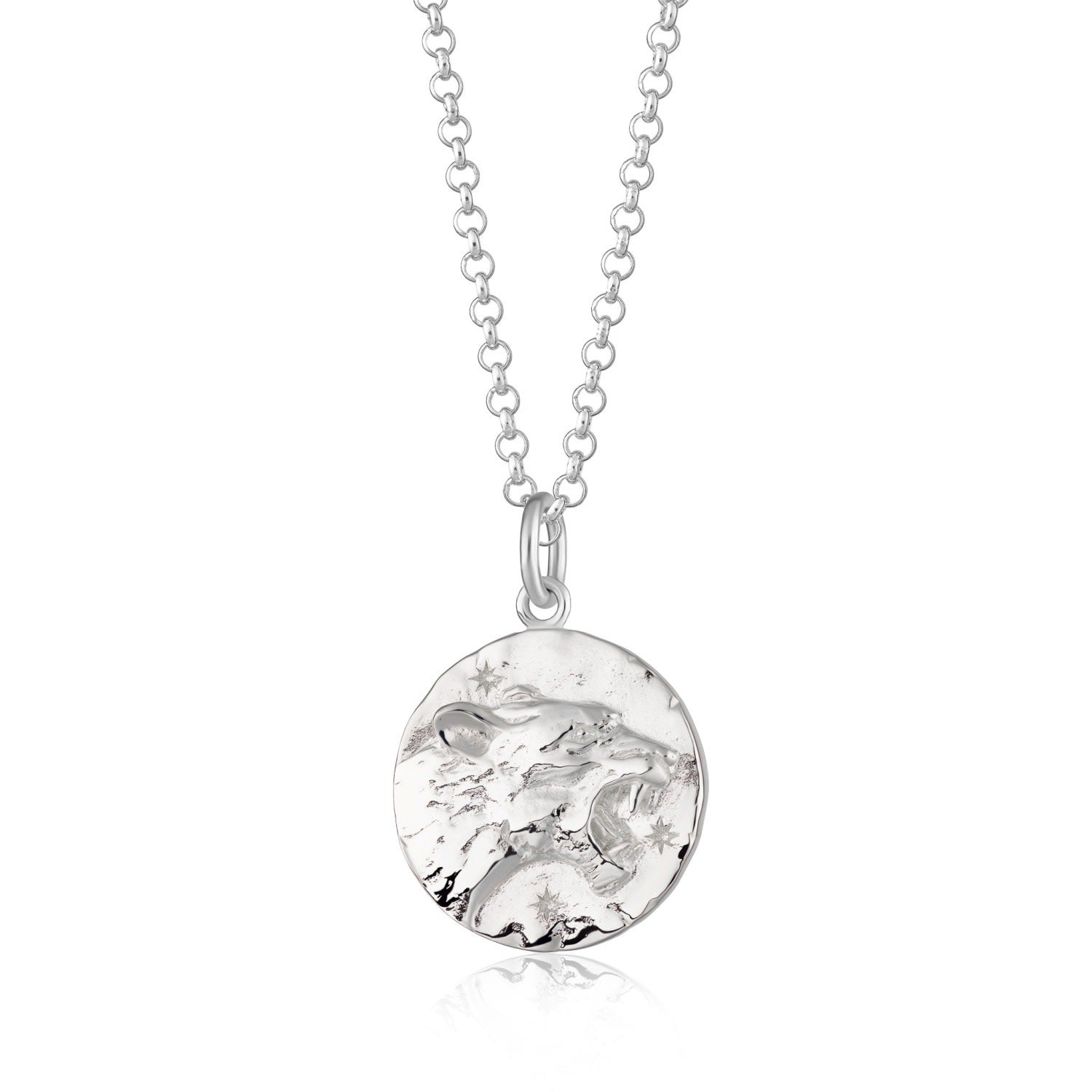 Silver Leo Zodiac Charm Necklace