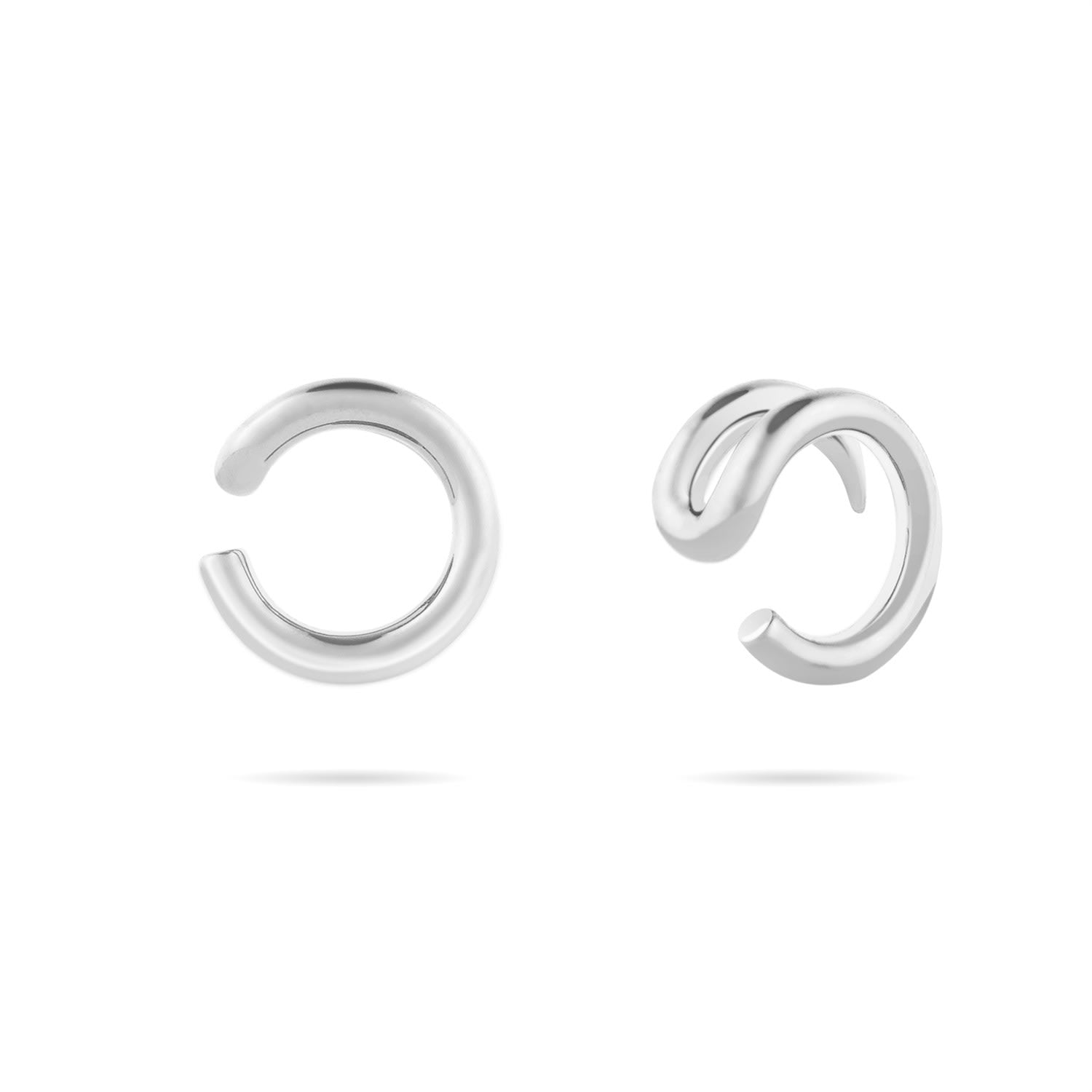 Pointed Double Band Ear Cuff - Silver