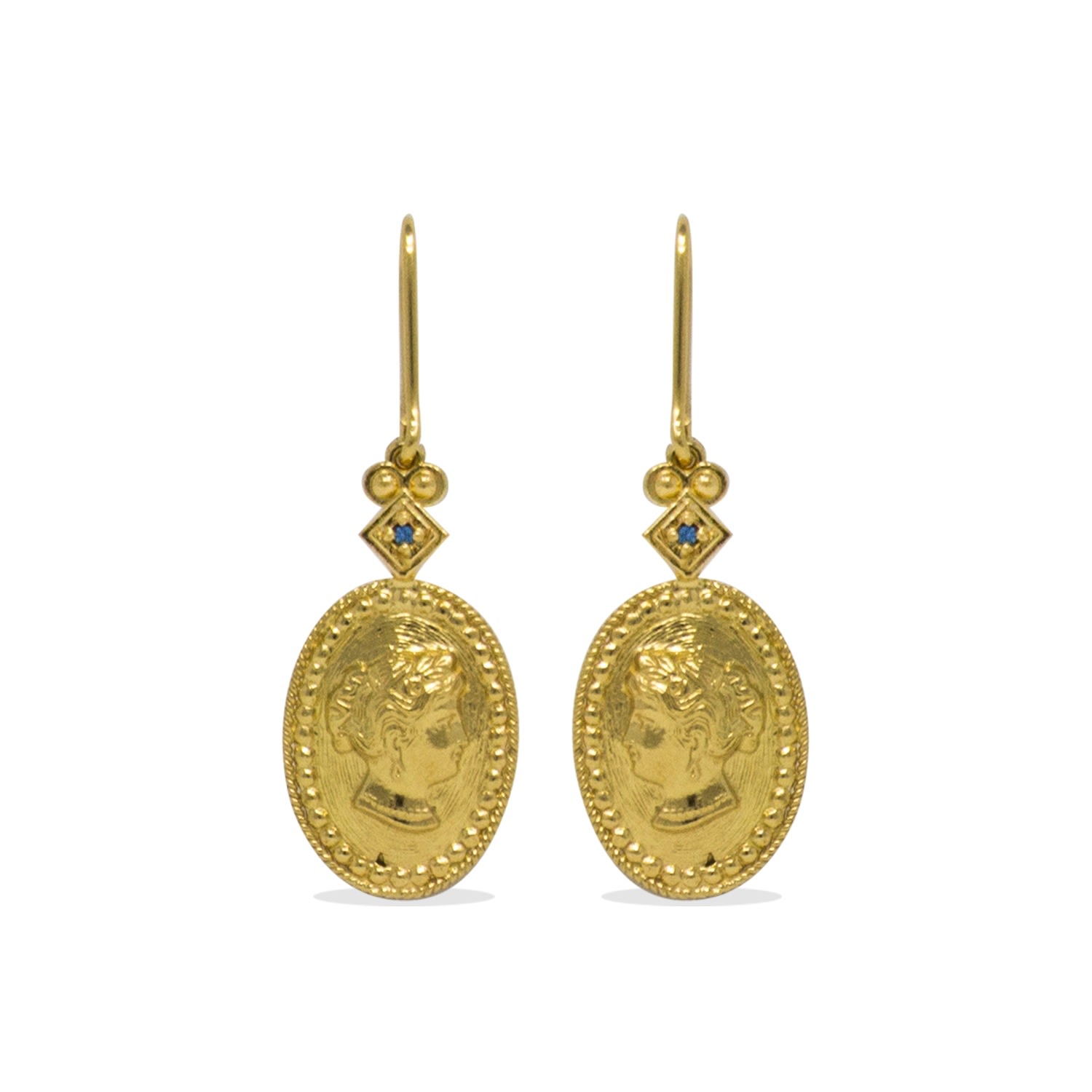 Cleopatra Gold-Plated Oval Earrings
