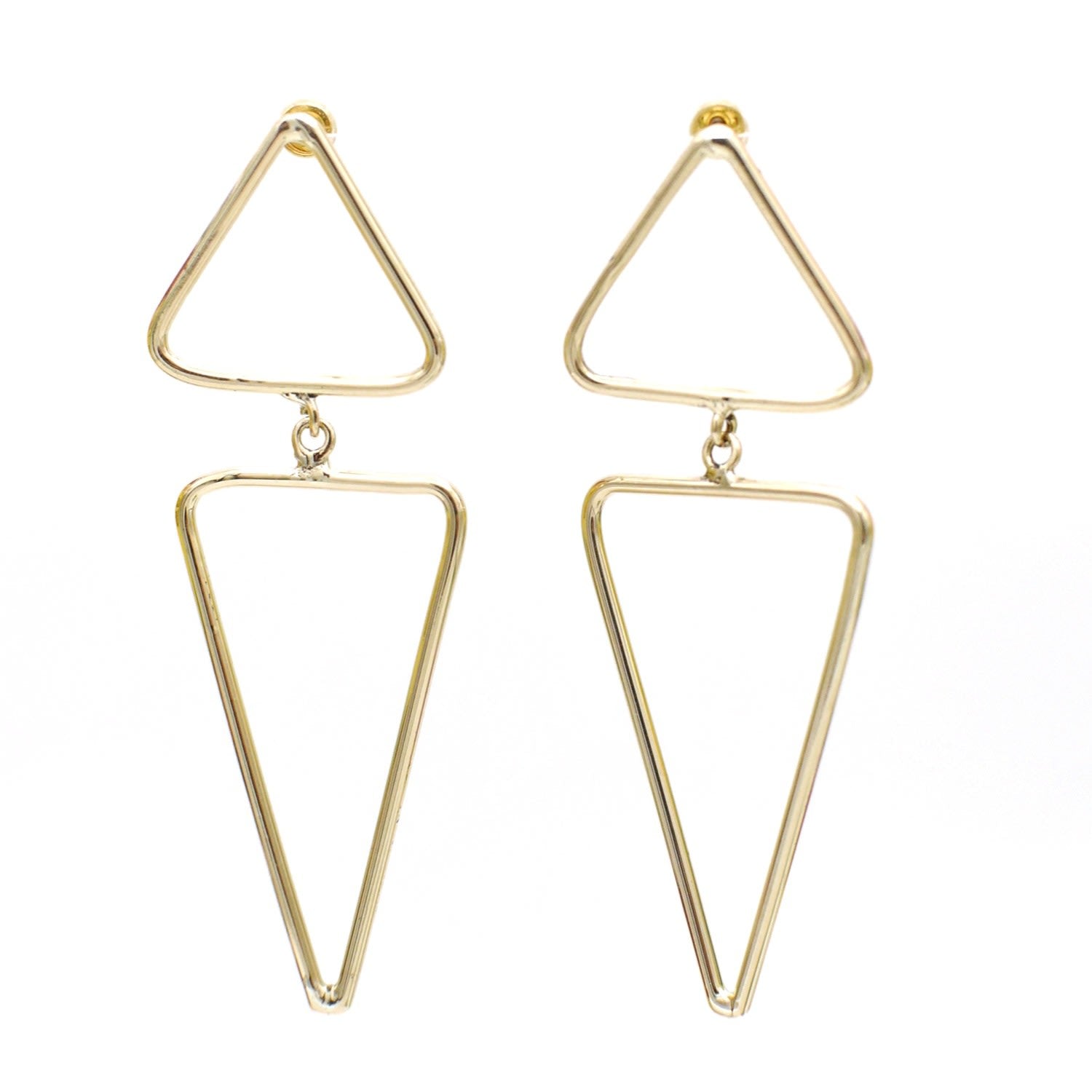 Duo-Triangle Drop Earrings