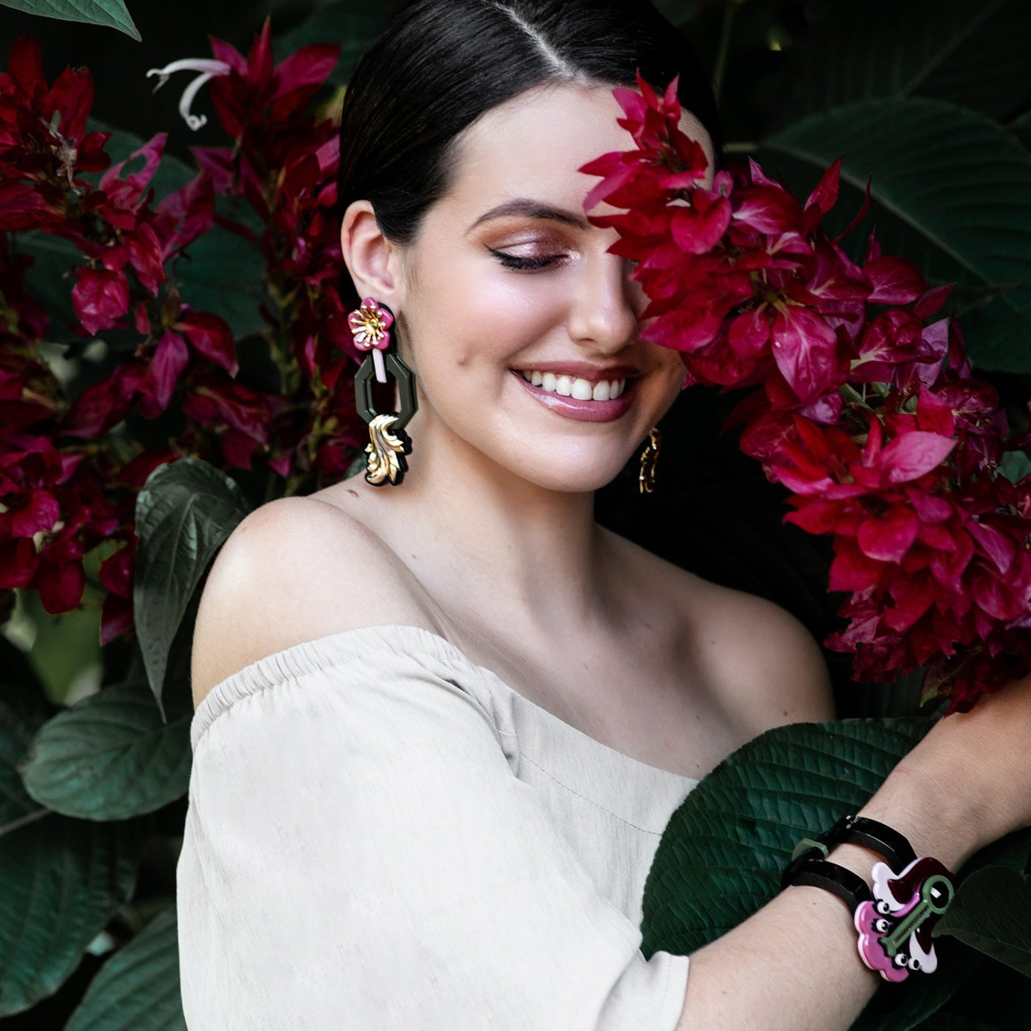 Handmade Acrylic Bracelet Flamboyant Living Coral