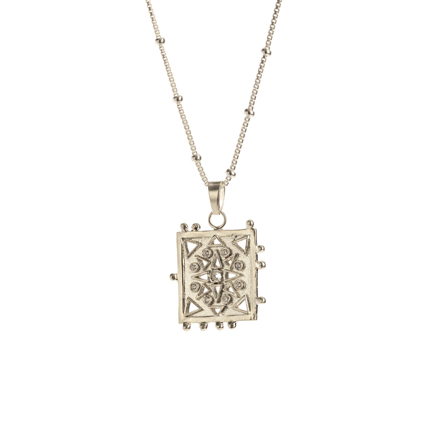 Udaipur Star Talisman Necklace - Silver & Clear Quartz
