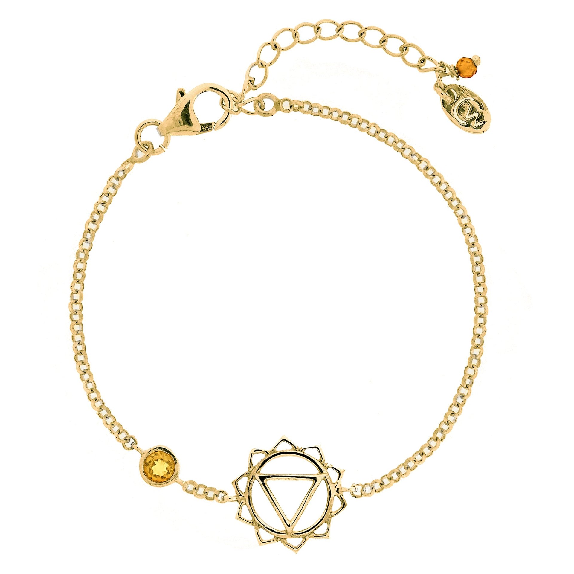Solar Plexus Chakra Gold Vermeil Bracelet - Citrine