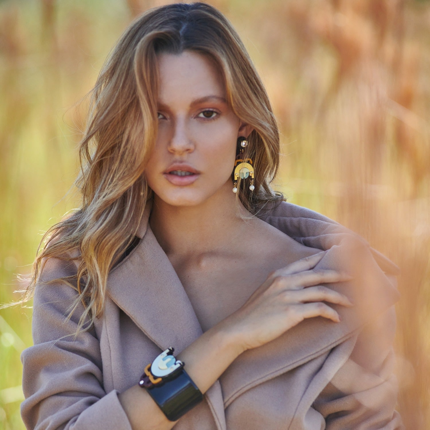 Acrylic Handmade Earring Ixchel - Green