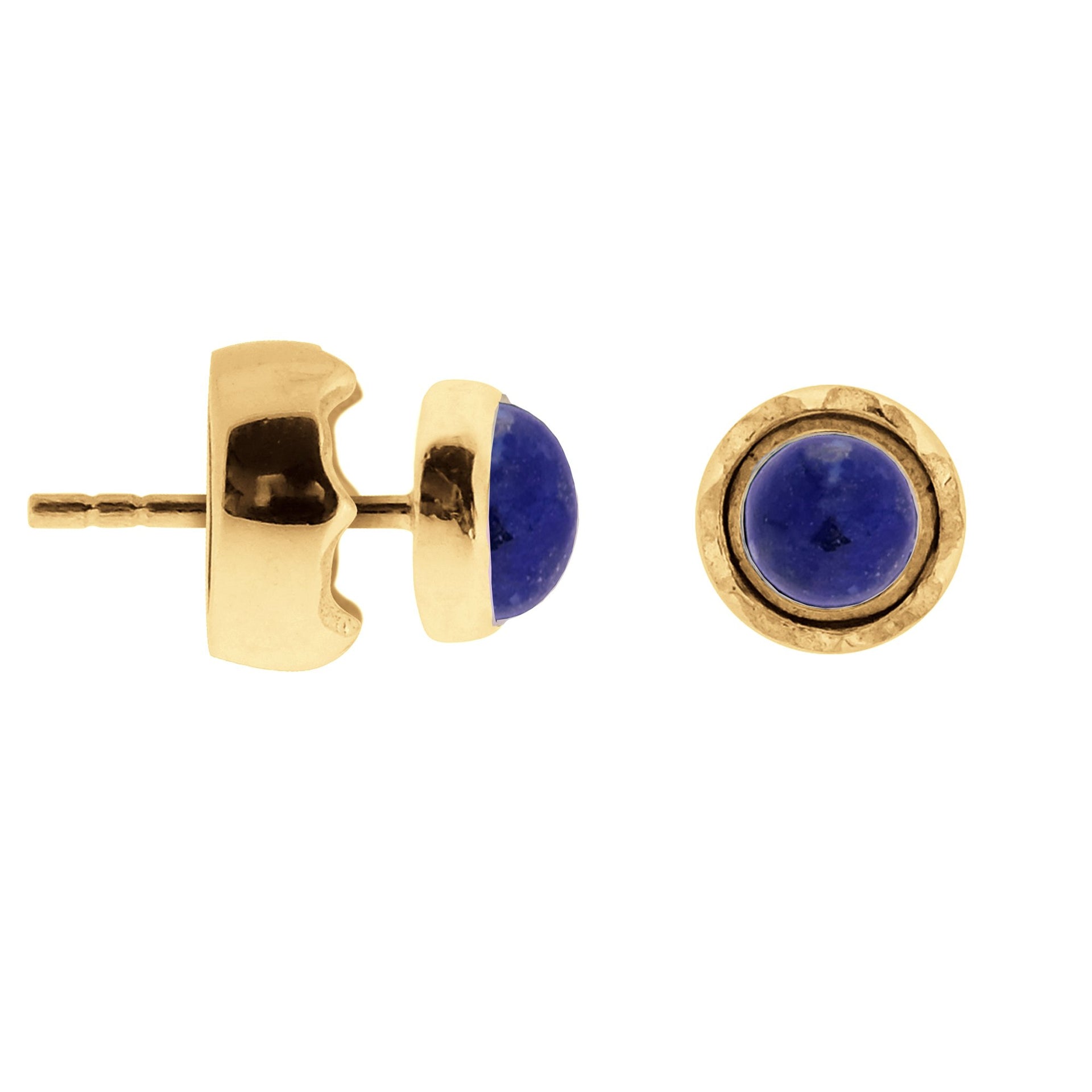 Maya Gold Vermeil Stud Earrings - Lapis Lazuli
