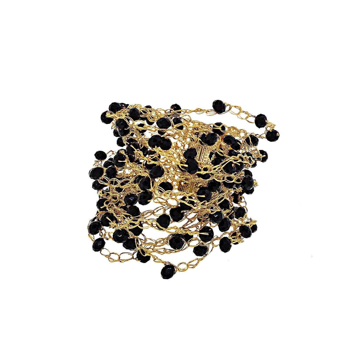 Black & Gold Multi Strings Handmade Bracelet