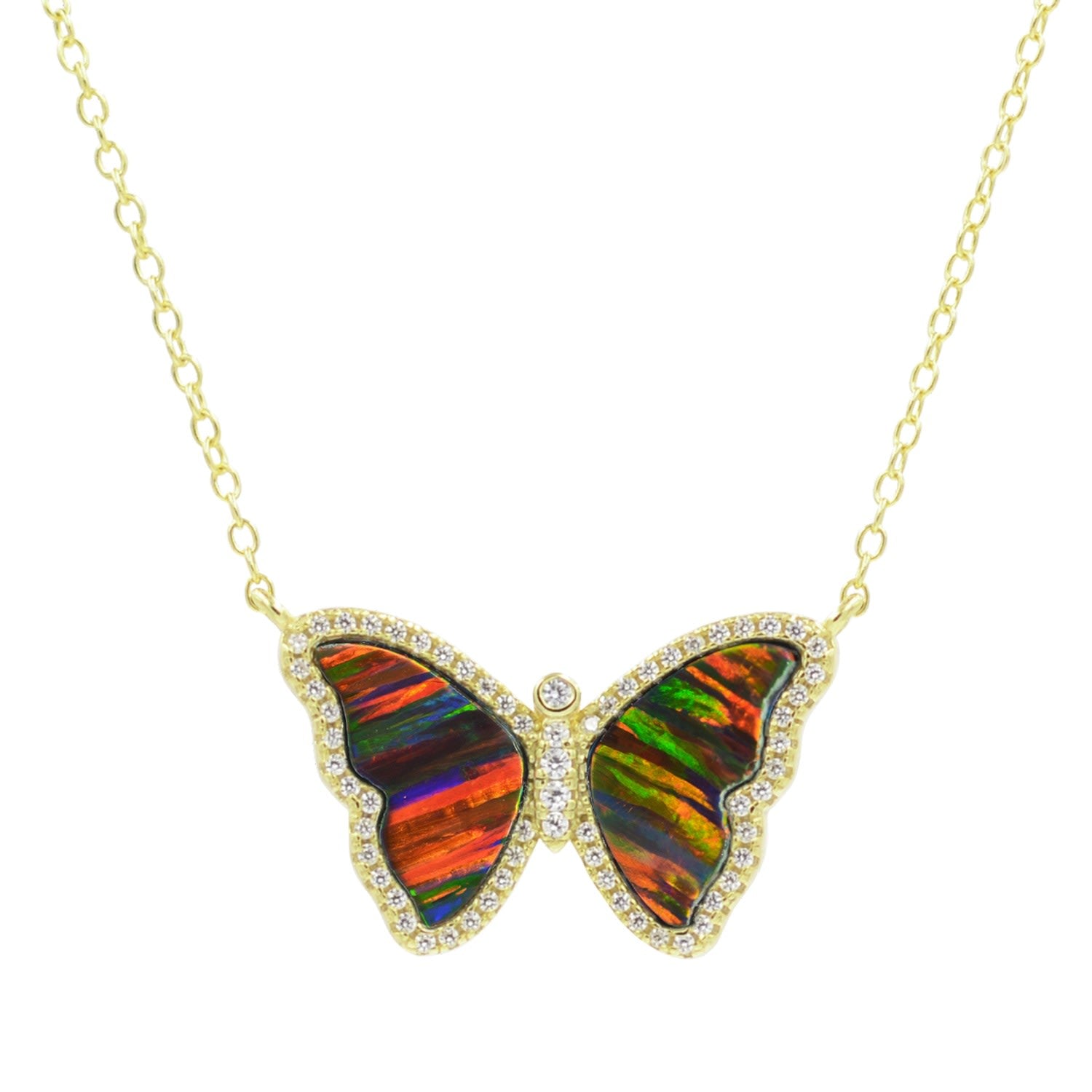 Opal Butterfly With Stripes Black