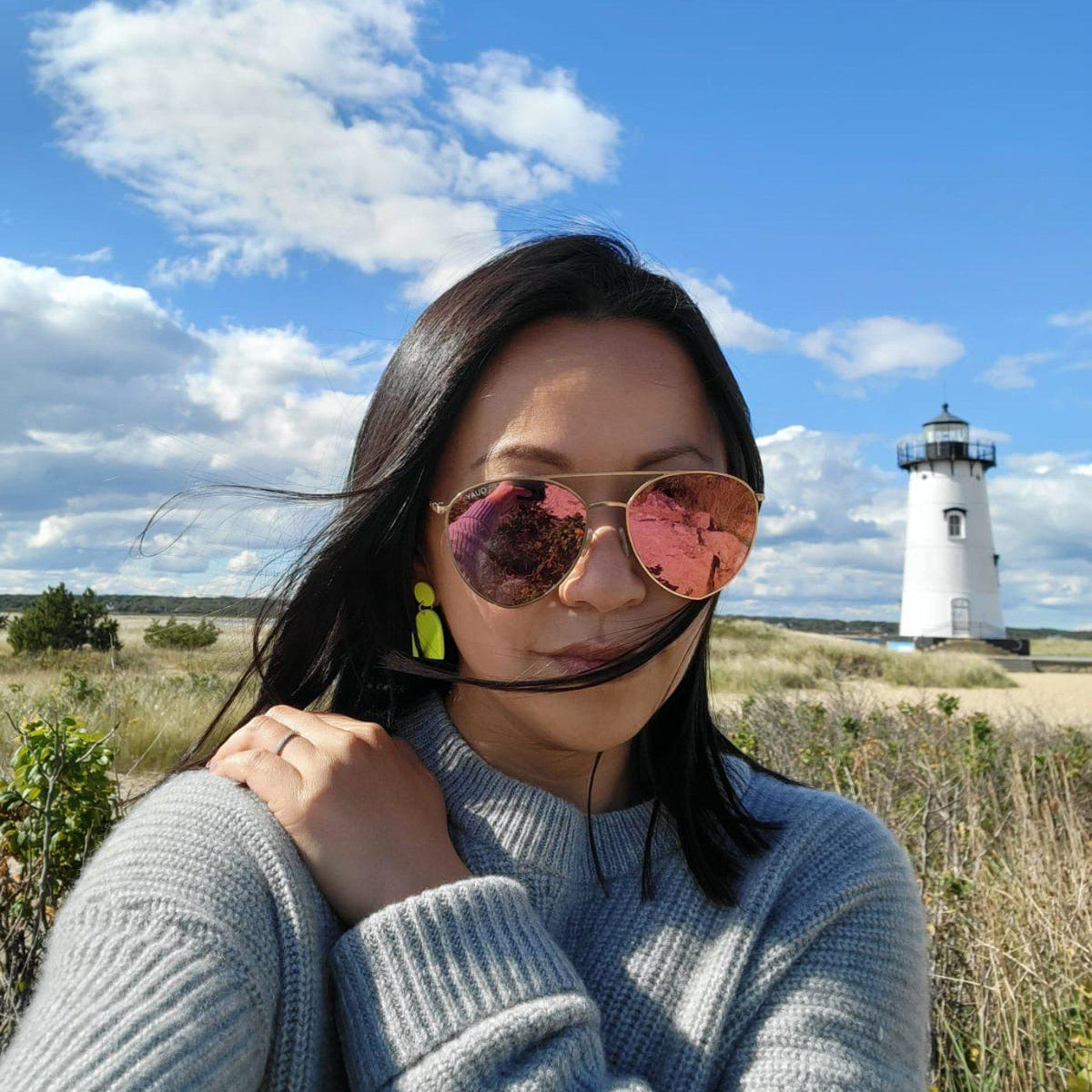 Alexa Domes Dangly Earrings In Neon Yellow