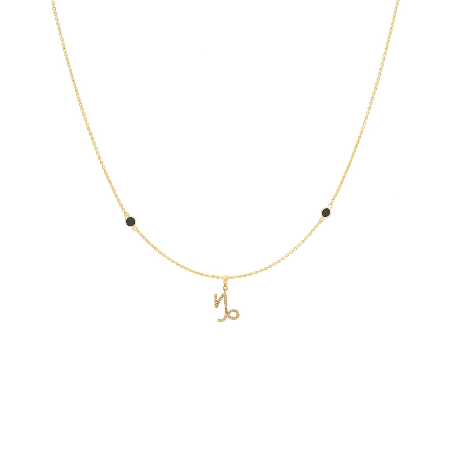 Zodiac Horoscope Sign Capricorn Symbol Necklace Gold