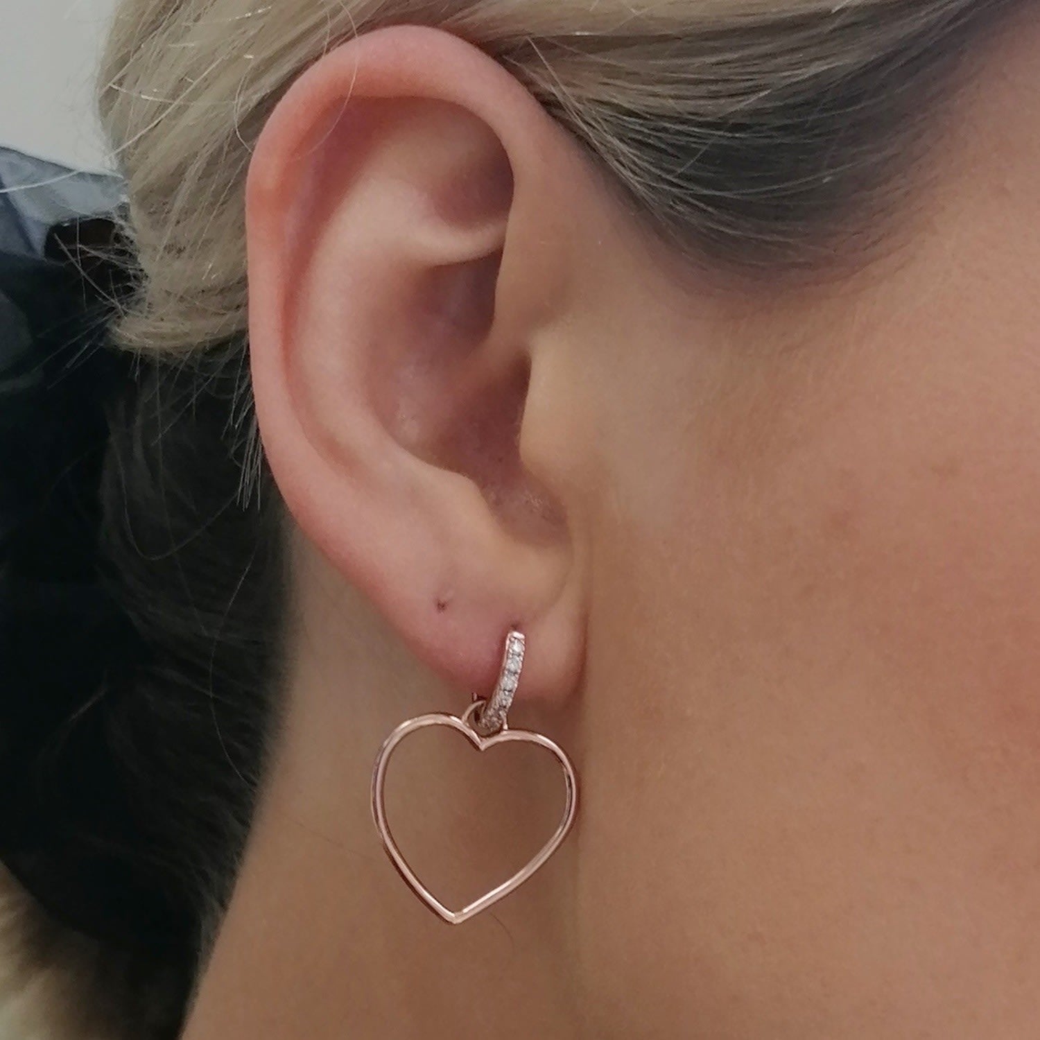 Sparkling Heart Hoop Earrings