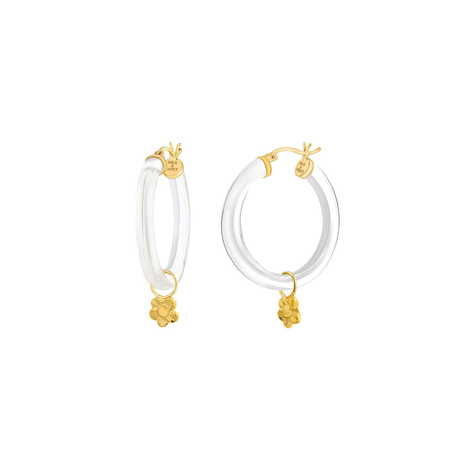 Flower Charm Hoop Earrings