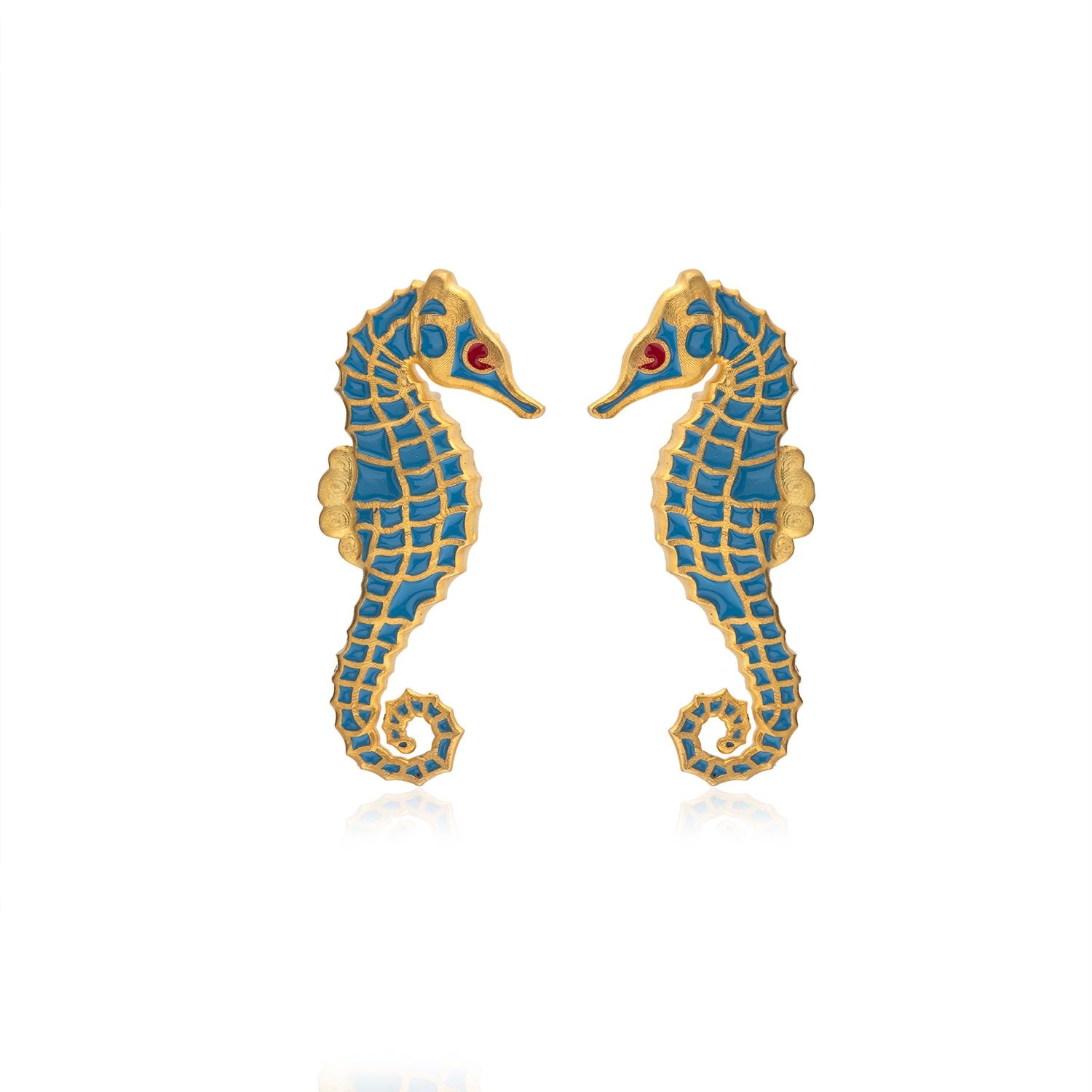 Light Blue Seahorse Earrings