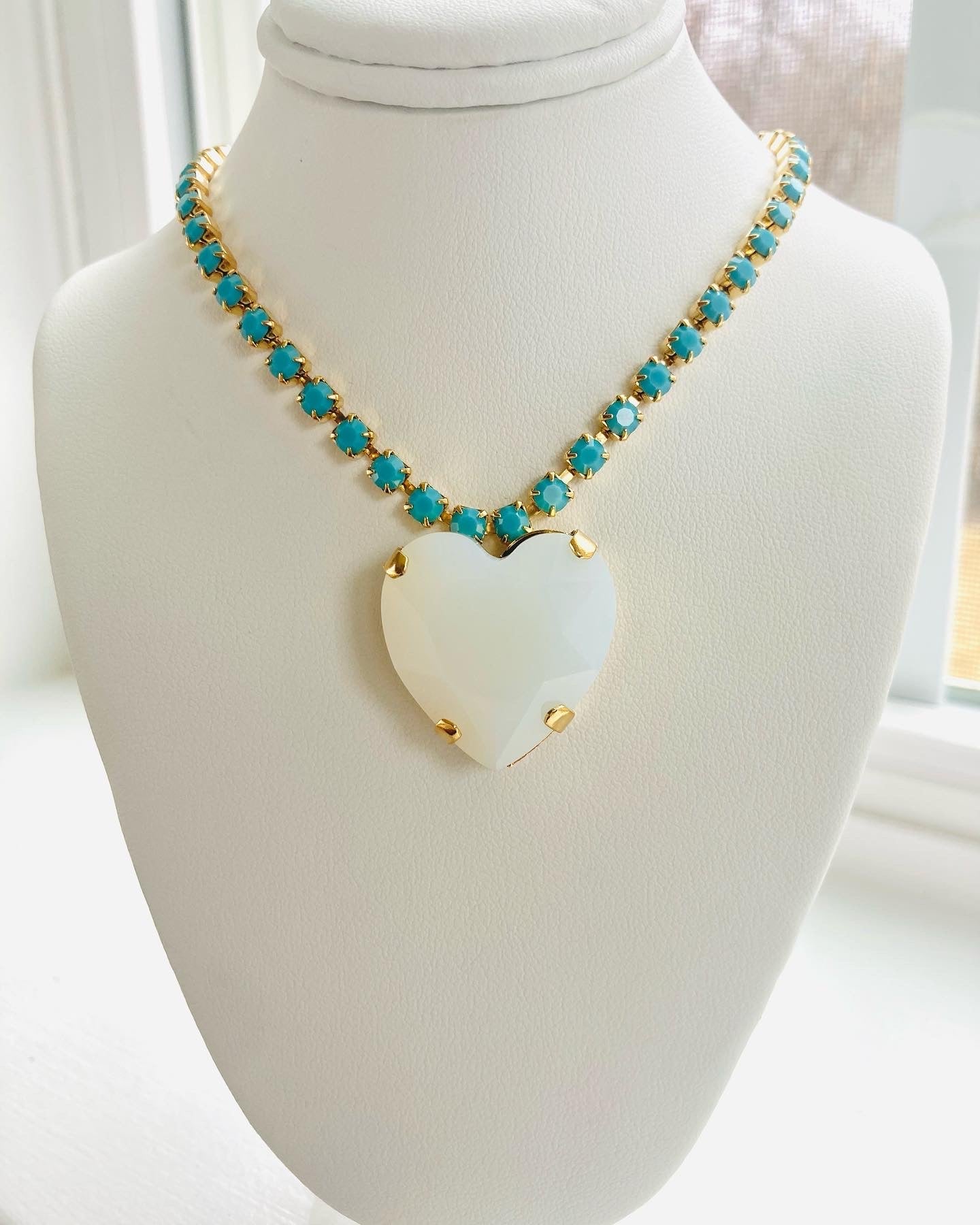 Heart Of The Ocean Necklace White Opal