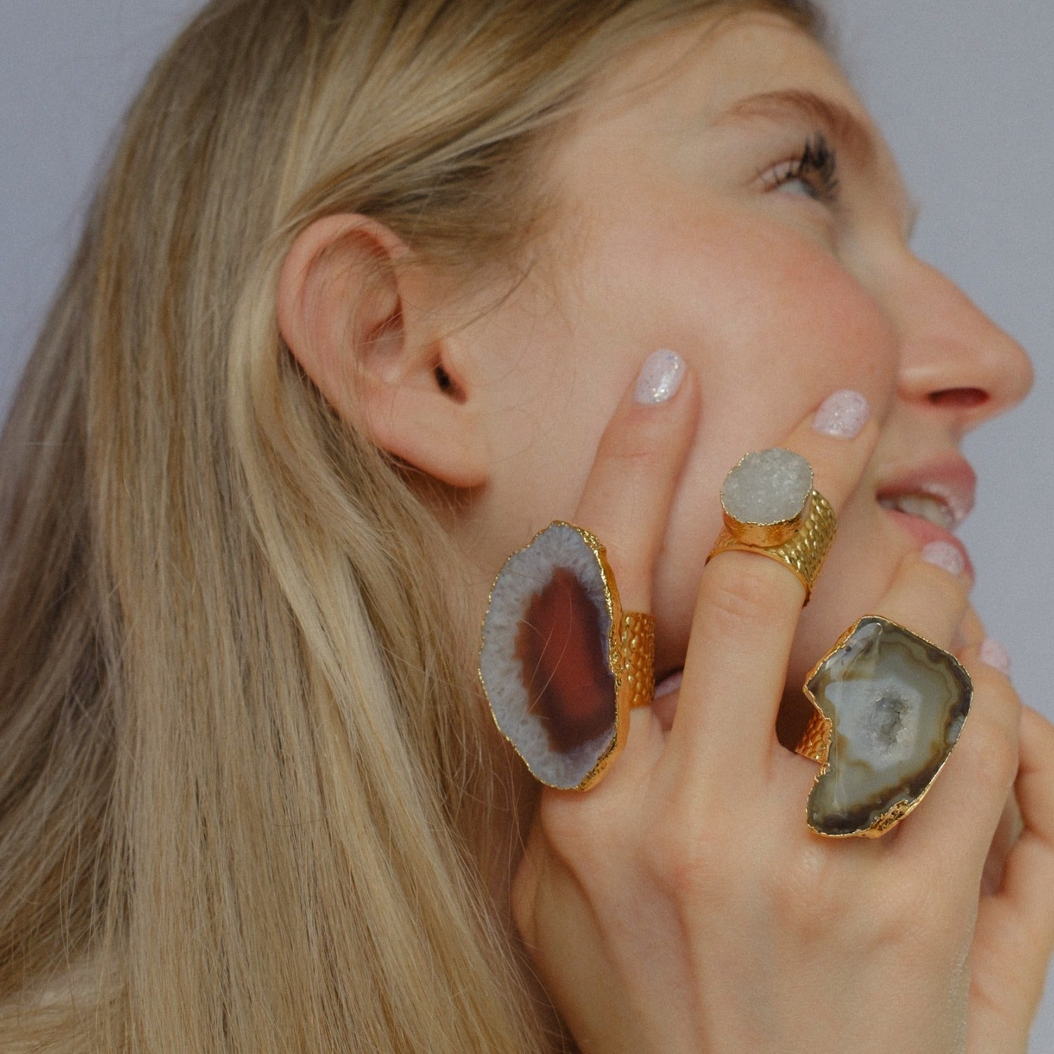 Ultra Mega Caramel Gemstone Adjustable Ring