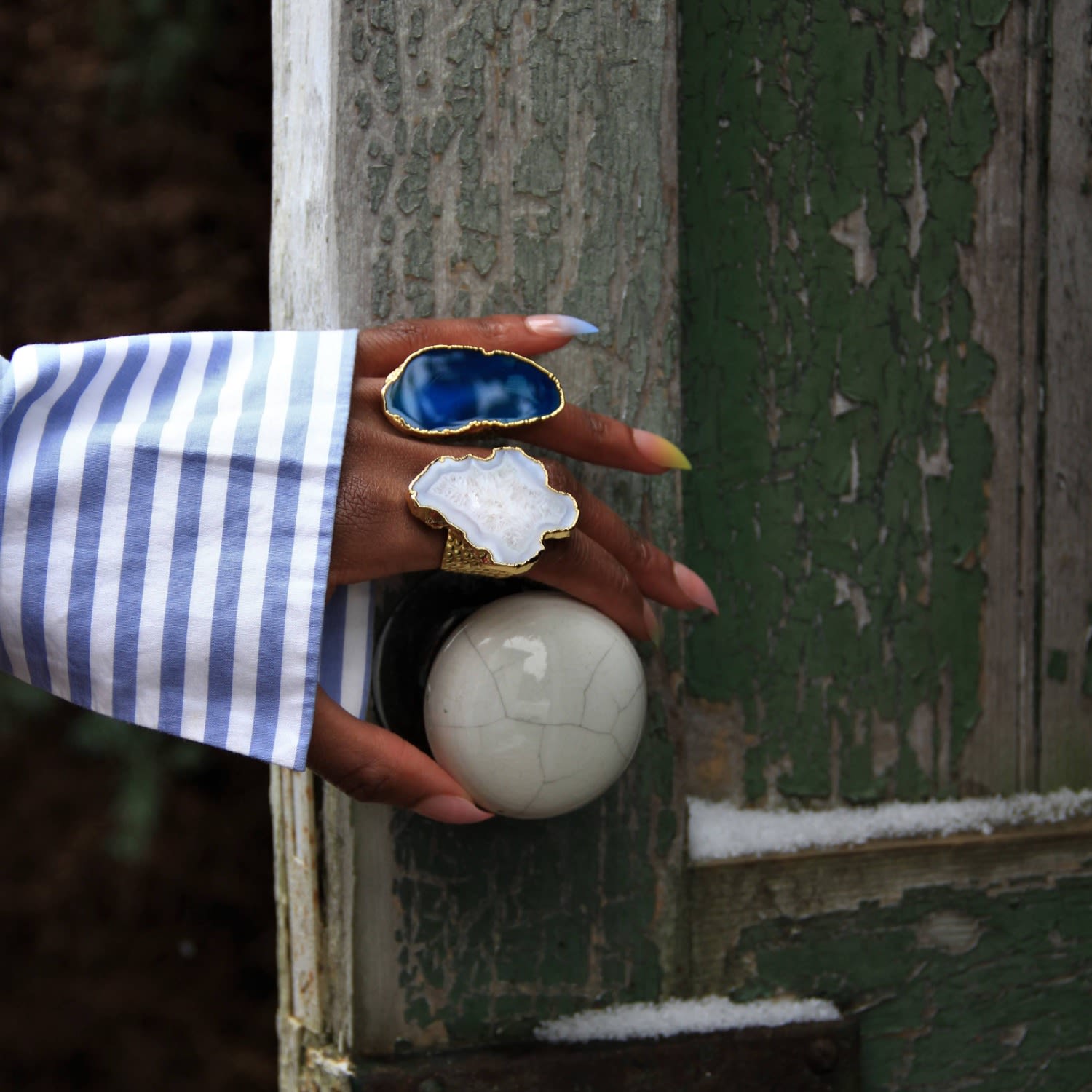 Ultra Mega Ocean Blue Gemstone Adjustable Ring