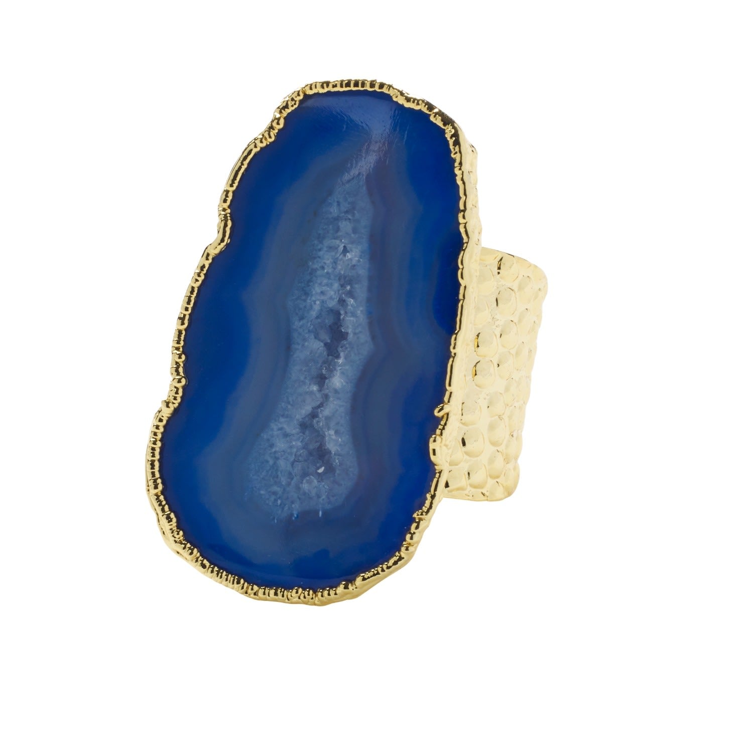 Cobalt Blue Mega Gemstone Gold Adjustable Ring