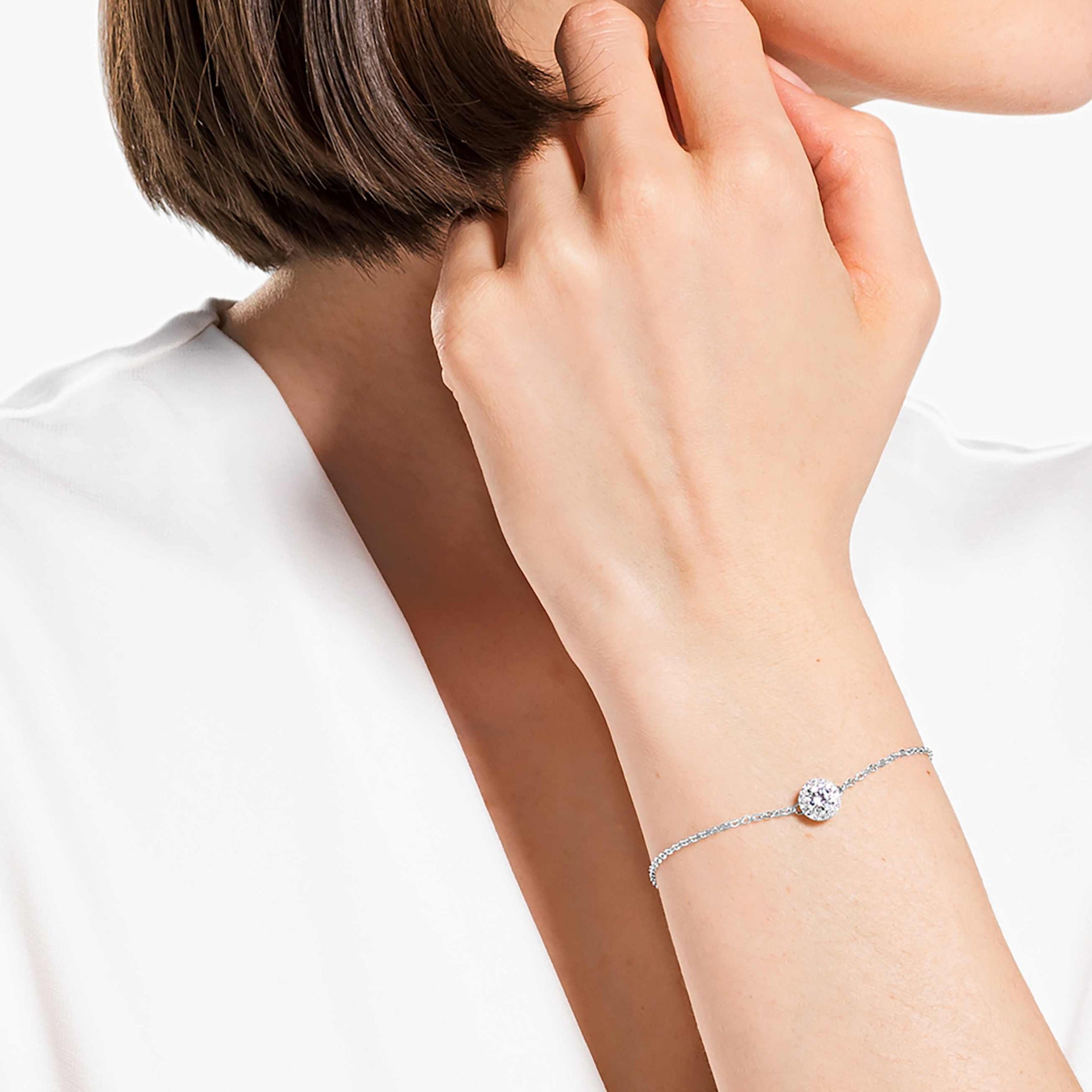 UNA ANGELIC BRACELET MIXED ROUND CUTS WHITE RHODIUM PLATED