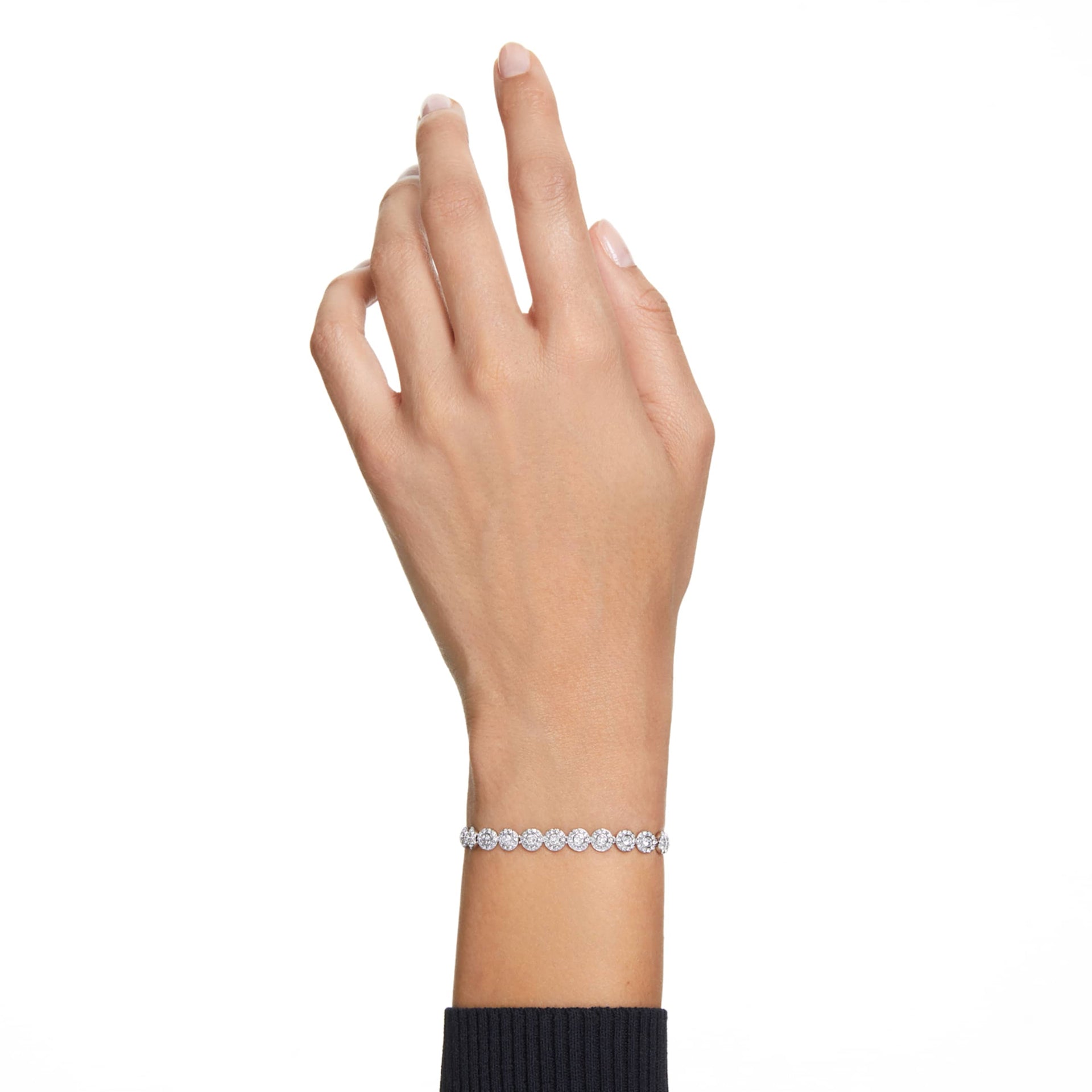 UNA ANGELIC BRACELET ROUND CUT SMALL WHITE RHODIUM PLATED