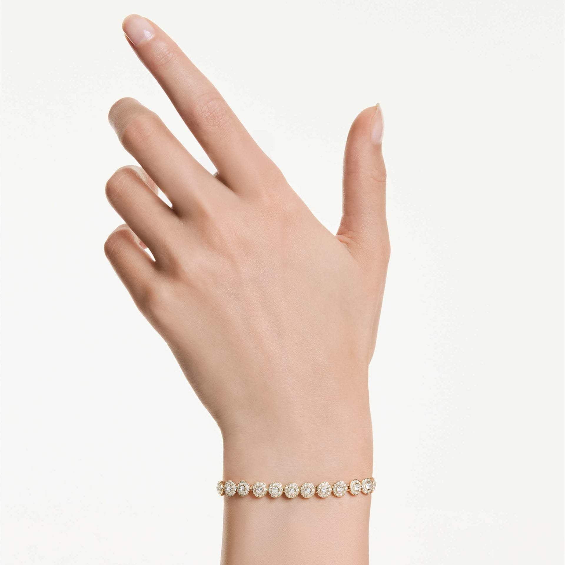 UNA ANGELIC BRACELET ROUND CUT WHITE GOLD TONE PLATED