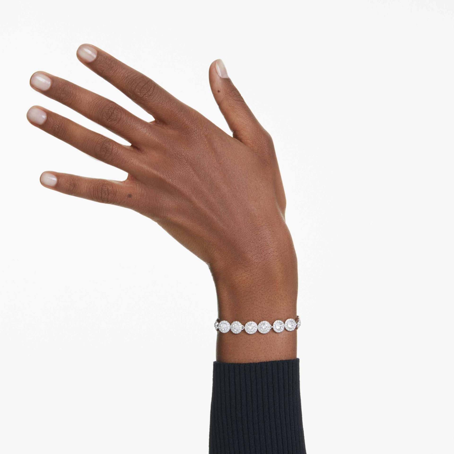 UNA ANGELIC BRACELET ROUND CUT WHITE RHODIUM PLATED