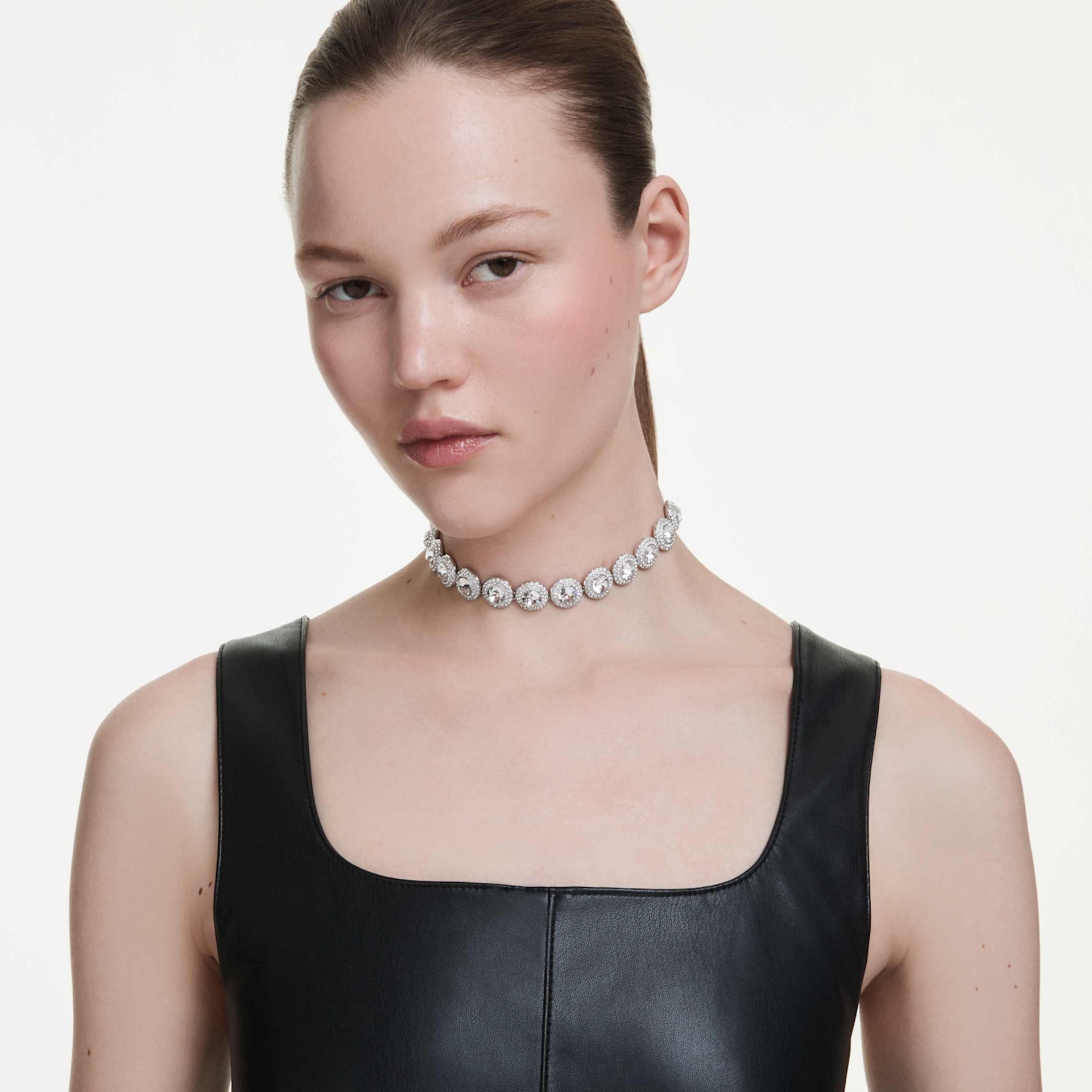 UNA ANGELIC CHOKER WHITE RHODIUM PLATED