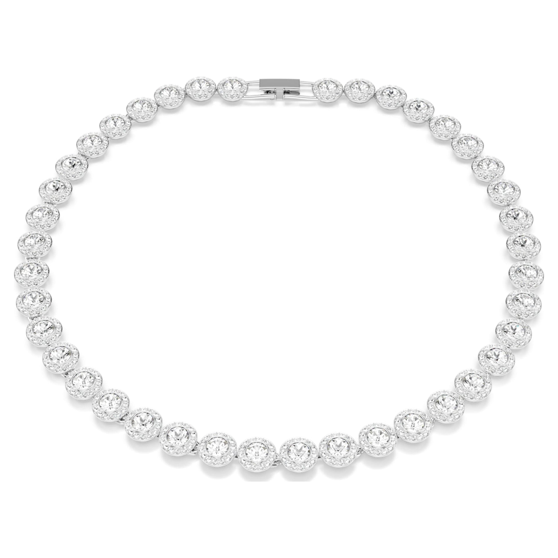 UNA ANGELIC NECKLACE ROUND CUT WHITE RHODIUM PLATED