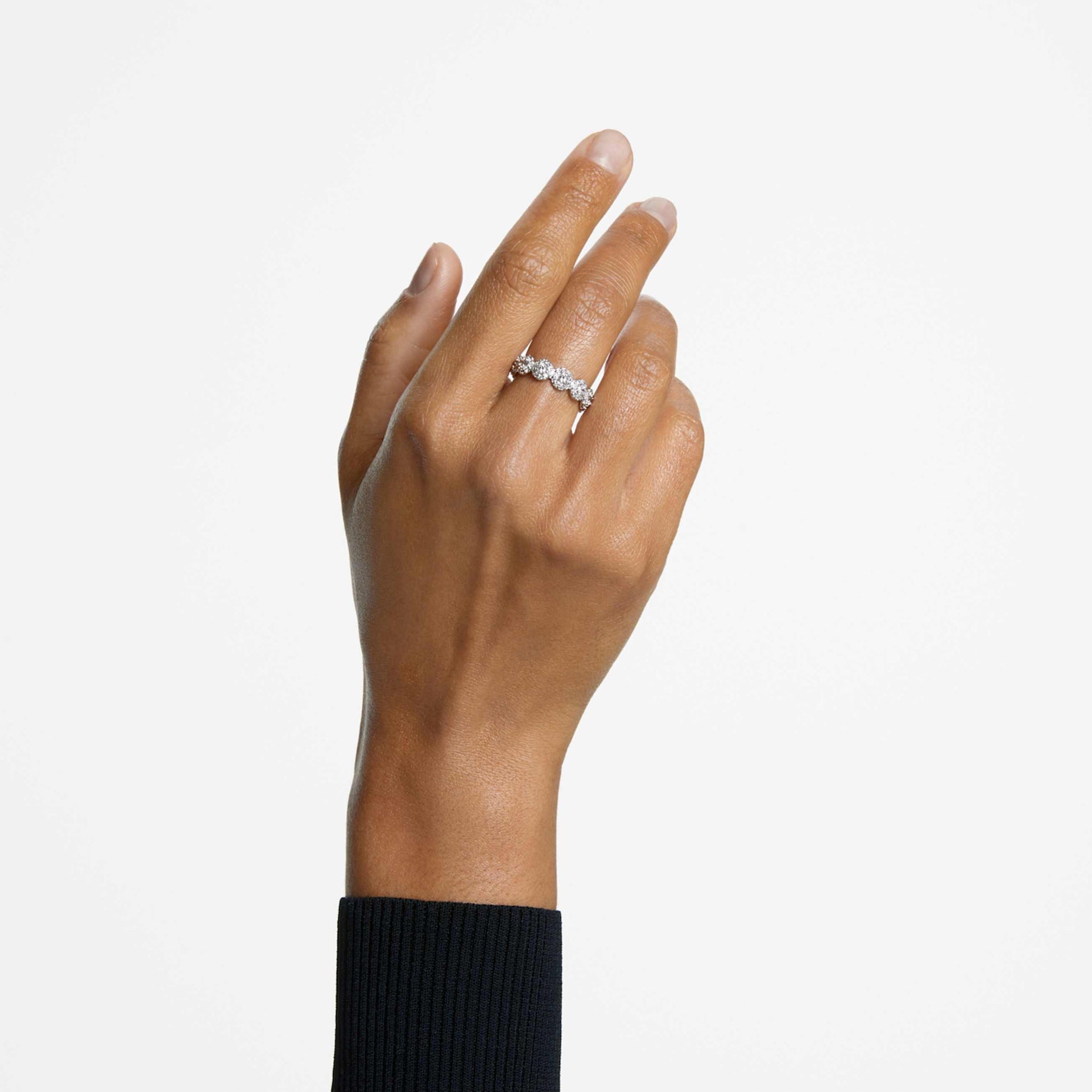 UNA ANGELIC RING ROUND CUT WHITE RHODIUM PLATED