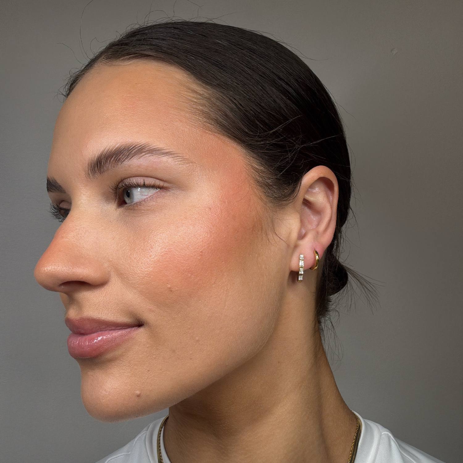 Undefeated Gold Crystal Waterproof Hoop Earrings