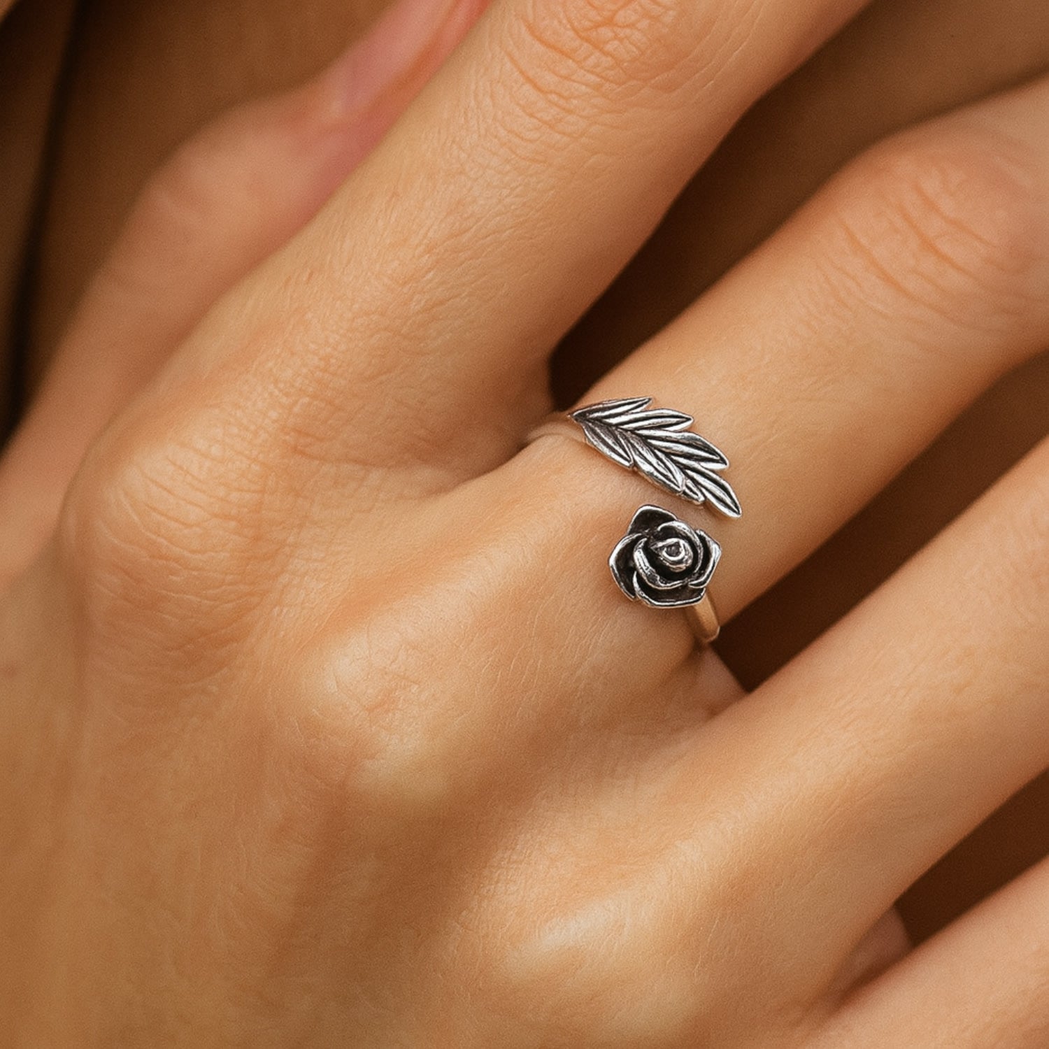 Union Ring Tarnished Sterling Silver Adjustable