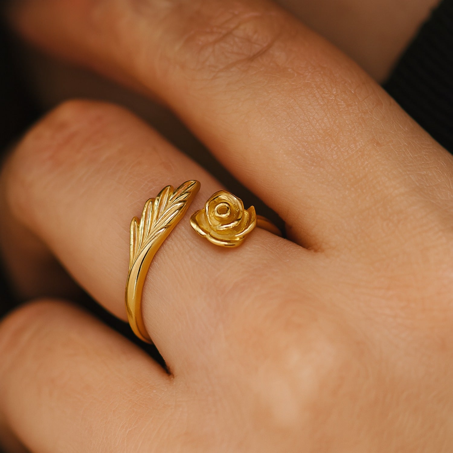 Union Silver Ring, Gold-Plated Adjustable
