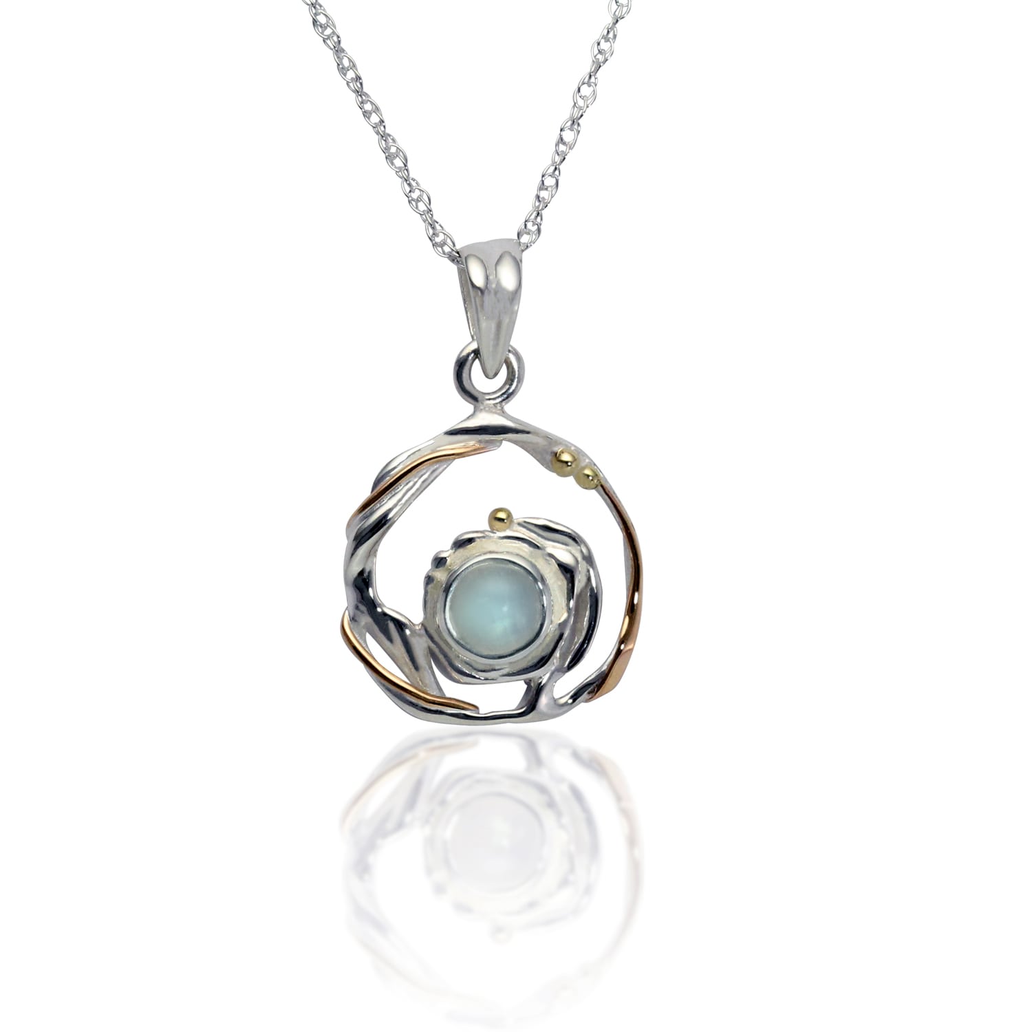 Unique Round Moonstone Pendant Necklace