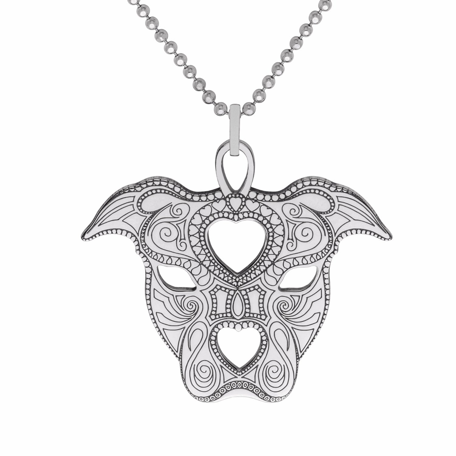 Medium Silver Staffy Pendant Necklace