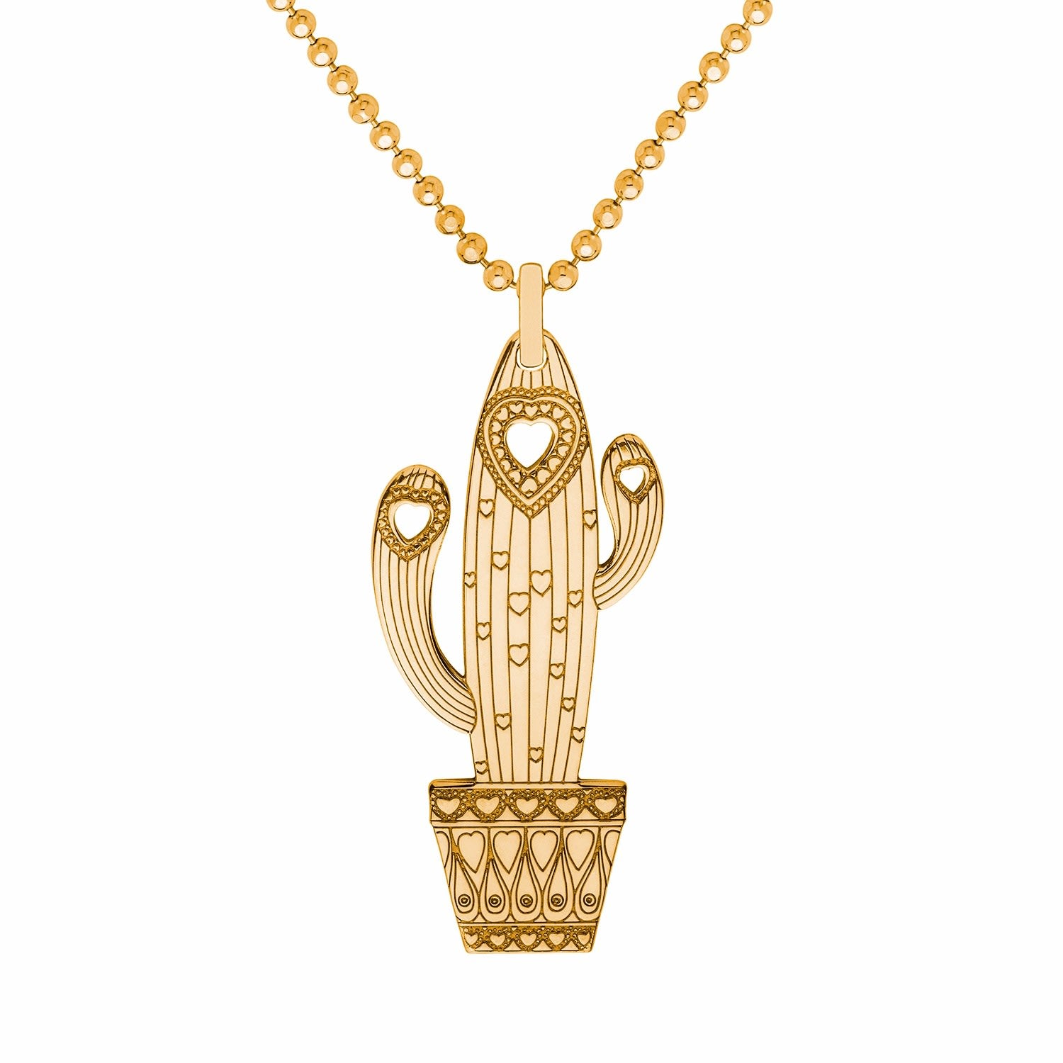 Medium Gold Carrie The Cactus Pendant Necklace