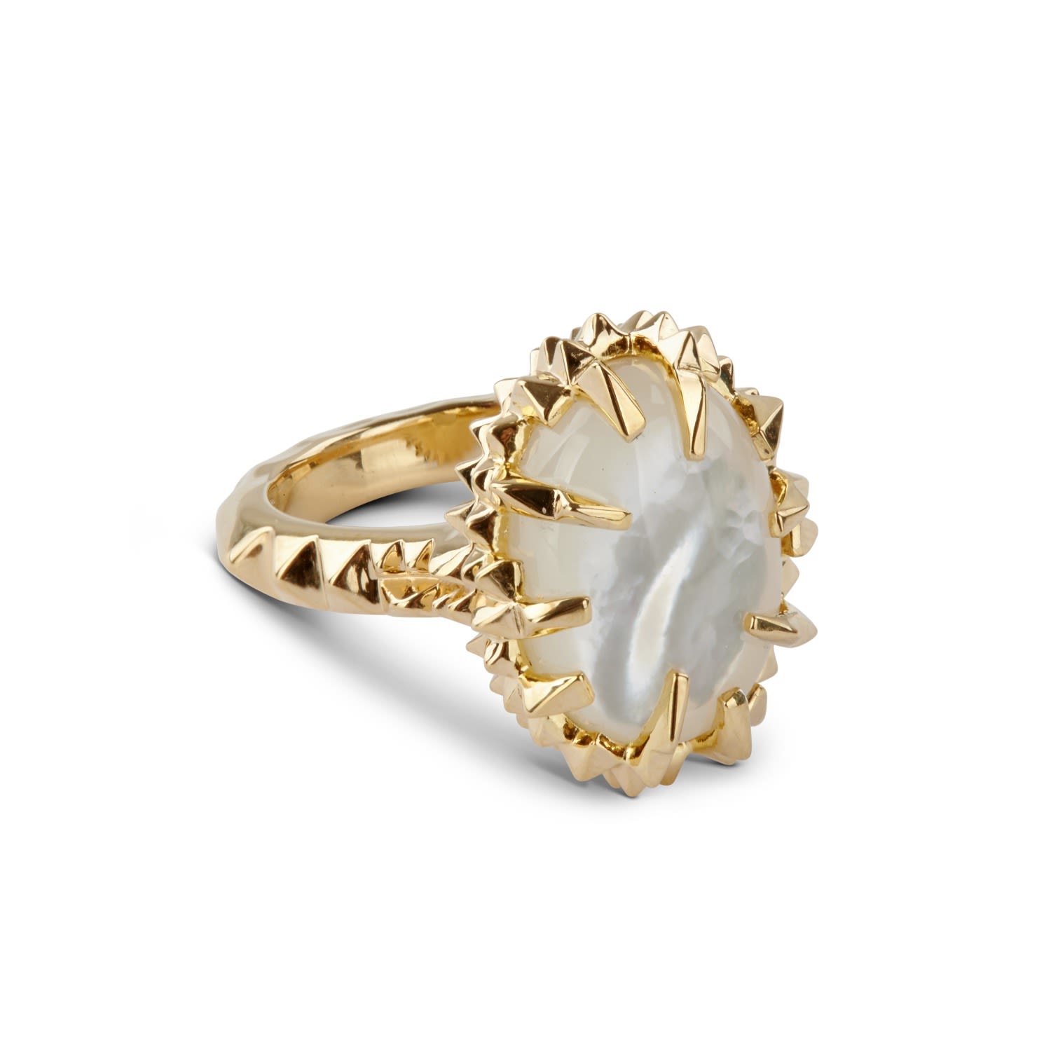 Ivory Mother Of Pearl Ring Gold
