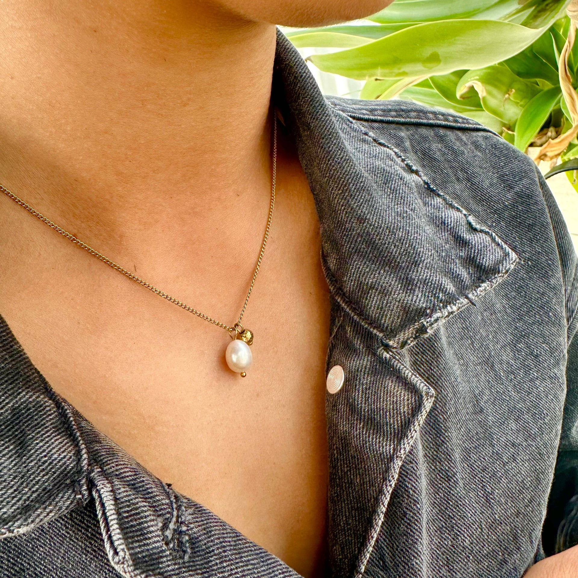 Uptown Pearl Gold Pendant Necklace