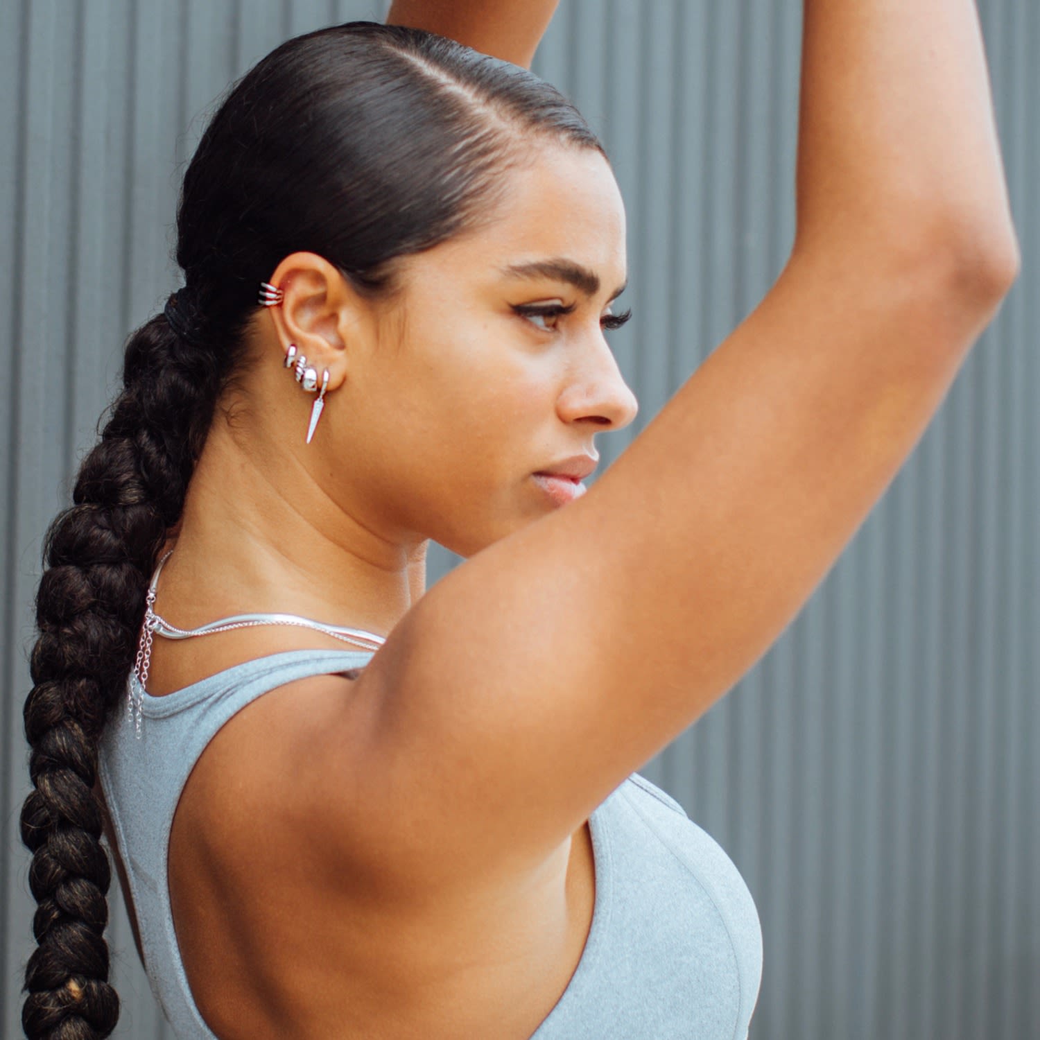 Silver Super Chunk Huggie Earrings