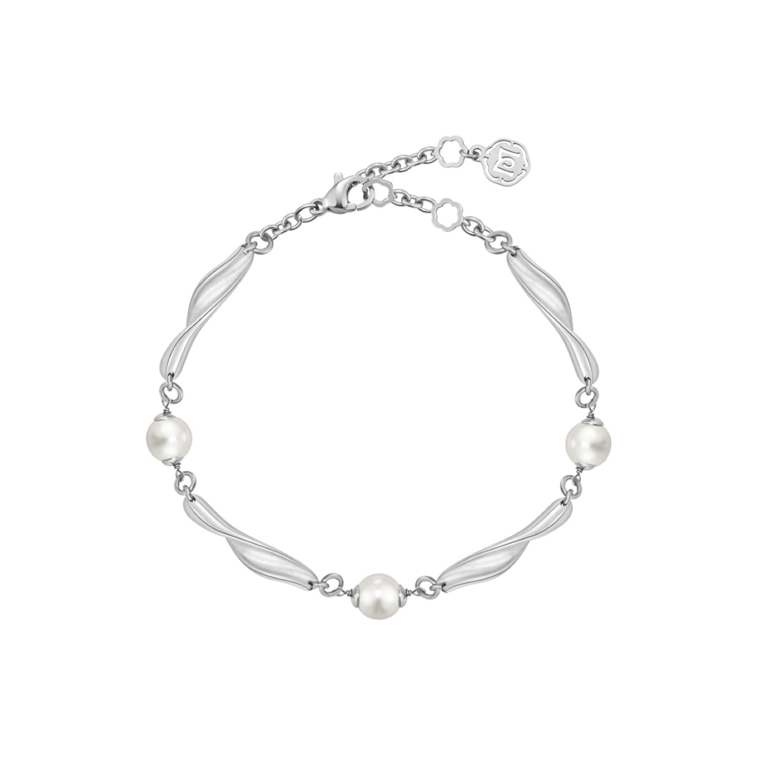 Urban Chic Undulation Pearl Bracelet - Silver