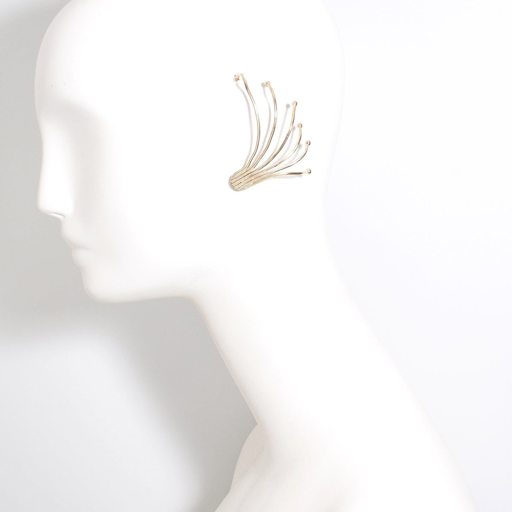 Urchin Ear Cuff – Sculptural Recycled Brass Statement Earring