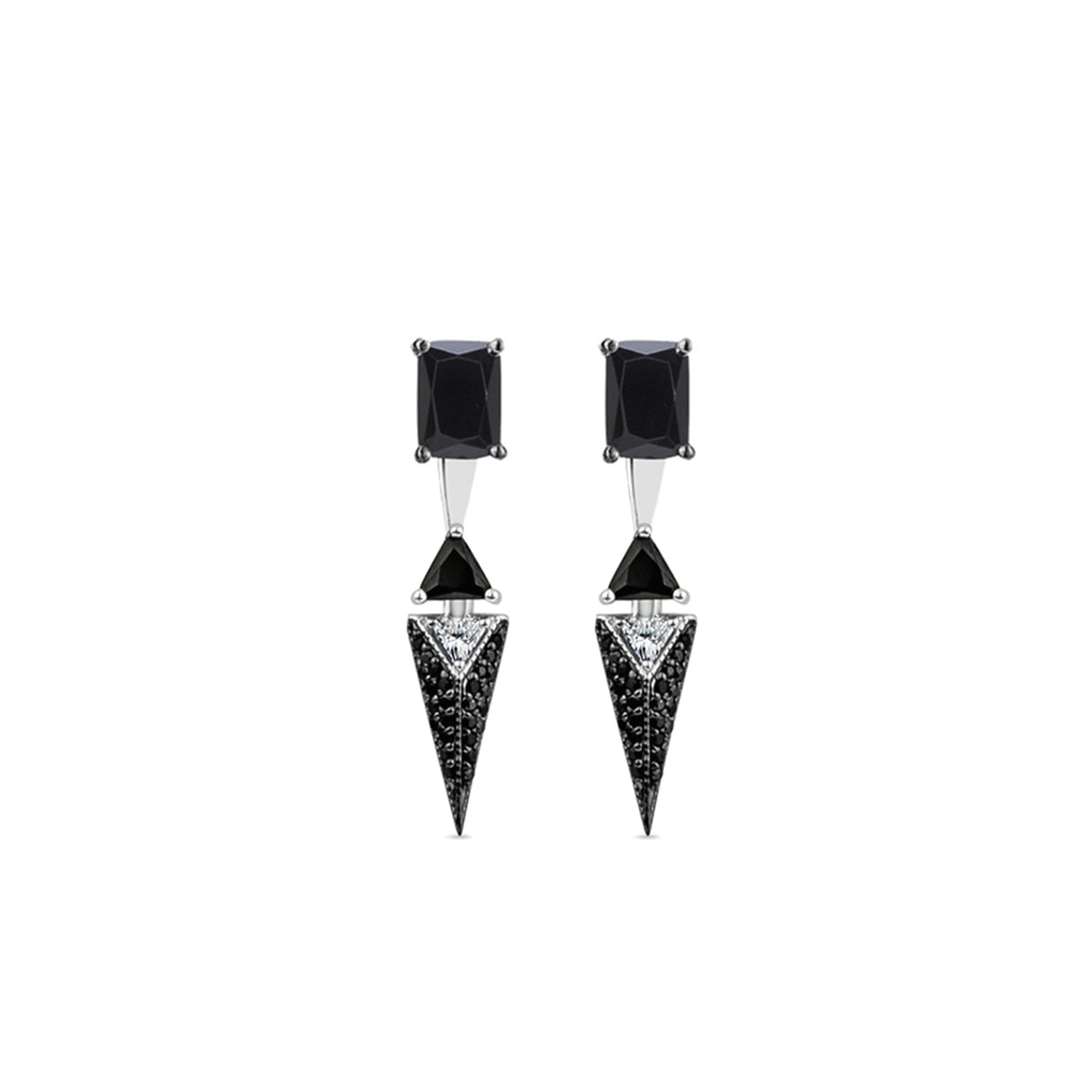 Urge Earrings With Man Made Cz Diamond Stimulant In Platinum