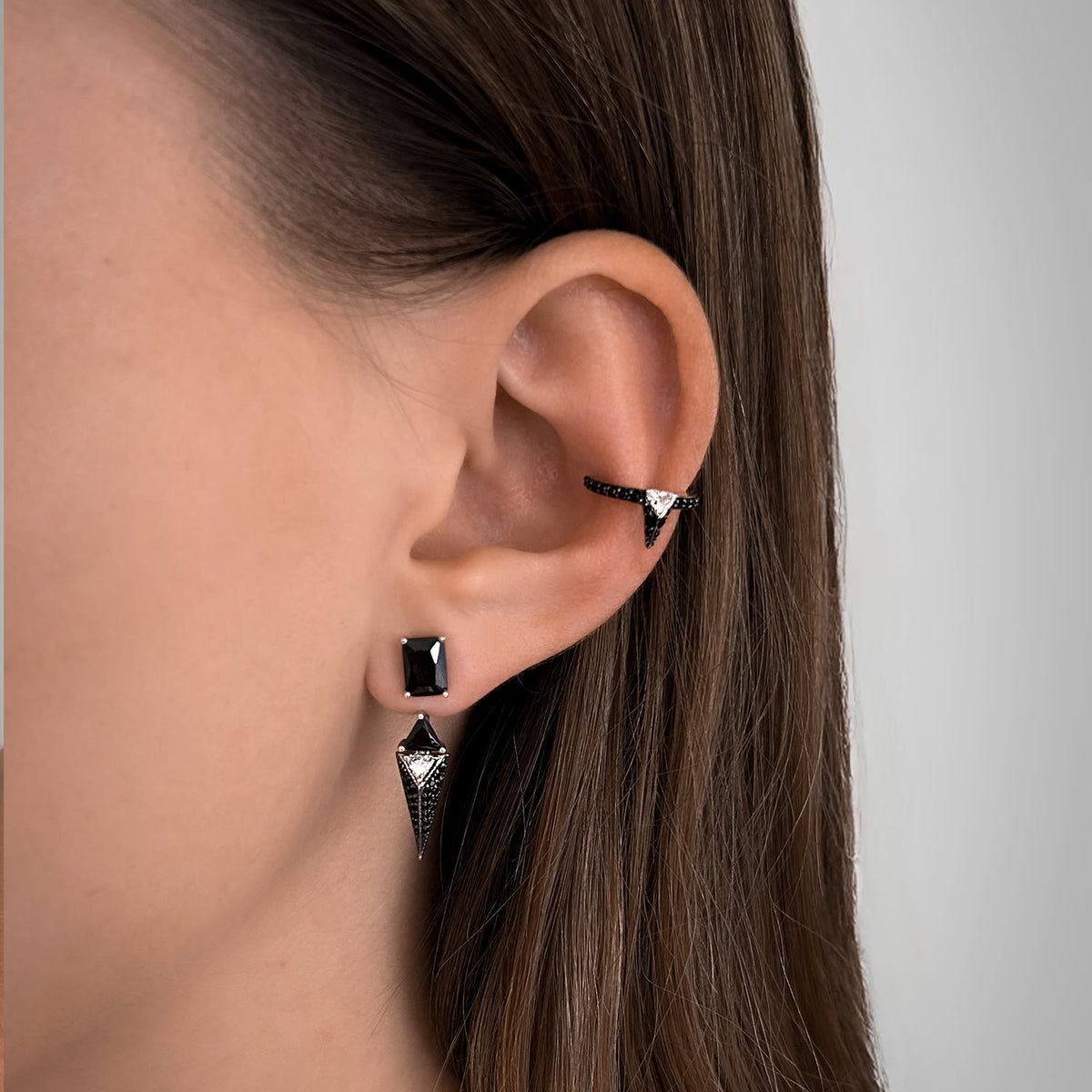 Urge Earrings With Man Made Cz Diamond Stimulant In Platinum