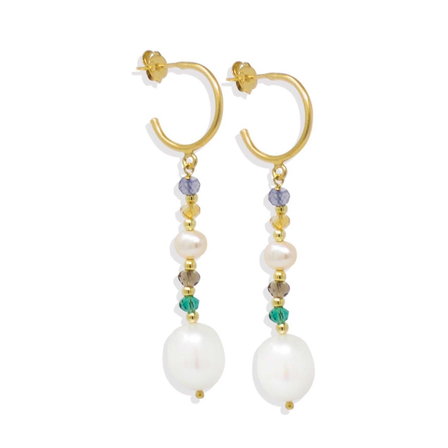 Sparkling Pearls Hoop Earrings