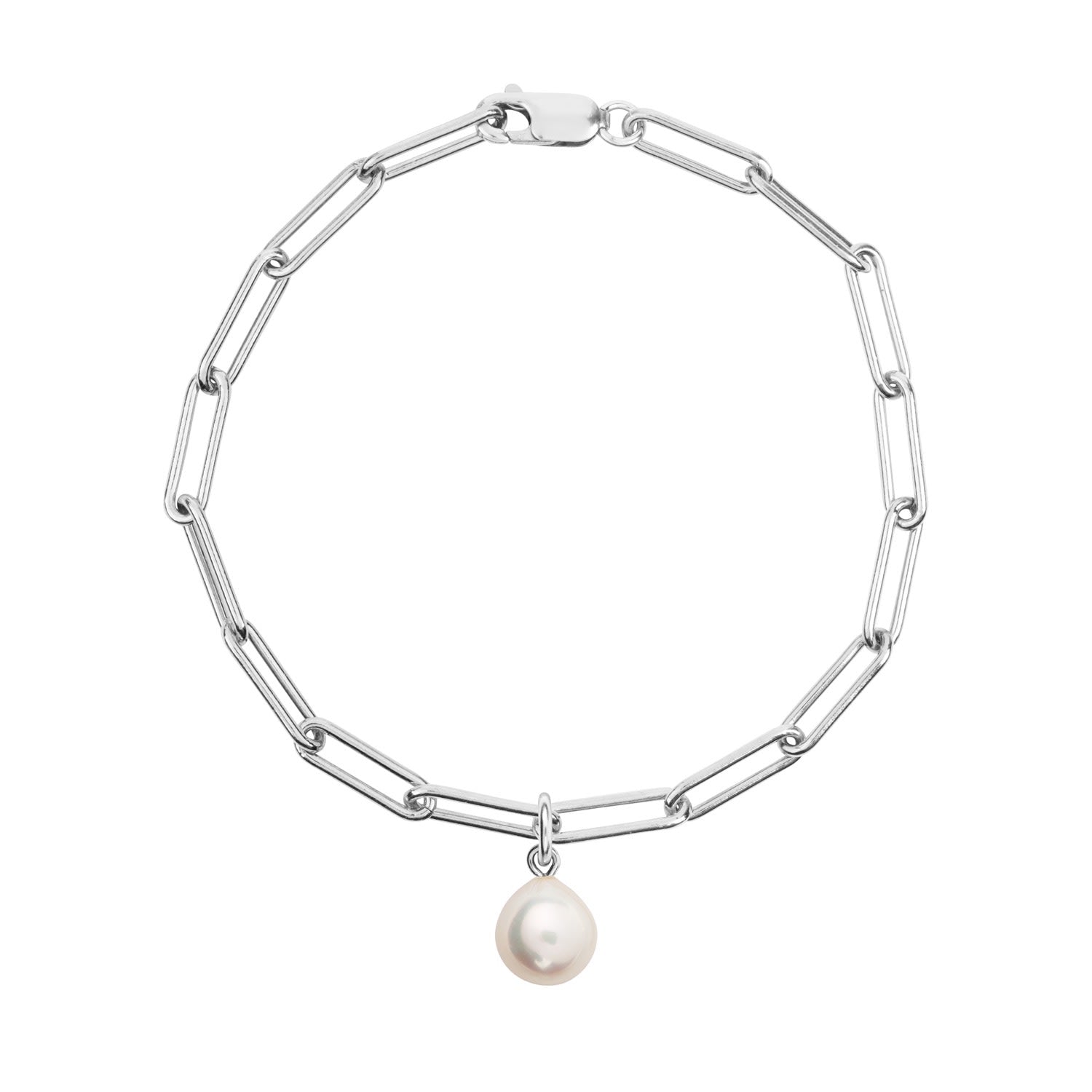 Aetia Pearl Chain Bracelet - Silver