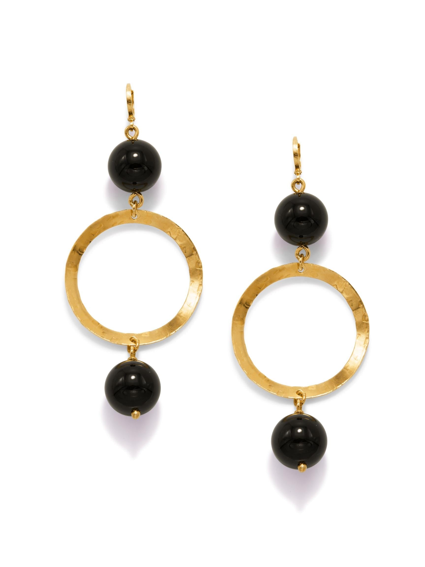 Ursula Gold Onyx Earrings